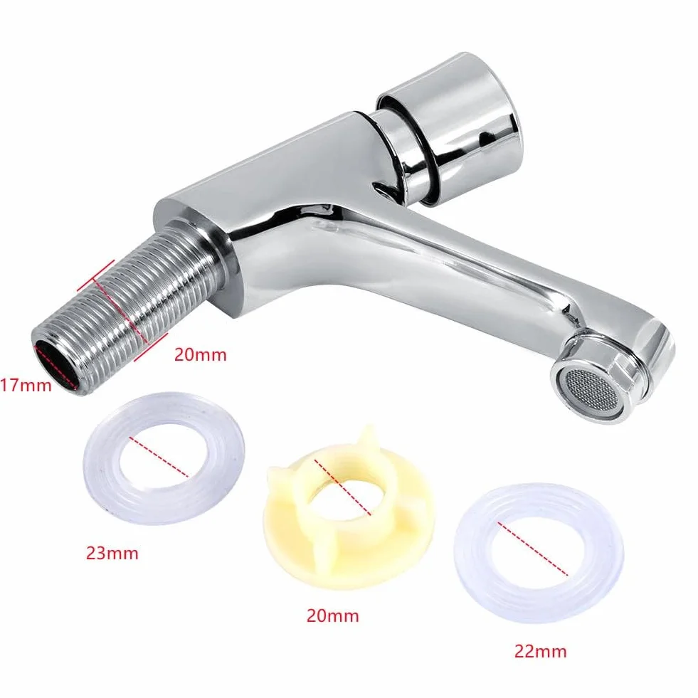 Grifos Para Lavabos de Baño, Retardo de Tiempo Grifo de Lavabo Grifos Cocina Fregadero Grifo Monomando Lavabo Cierre Automático Ahorro de Agua Baño