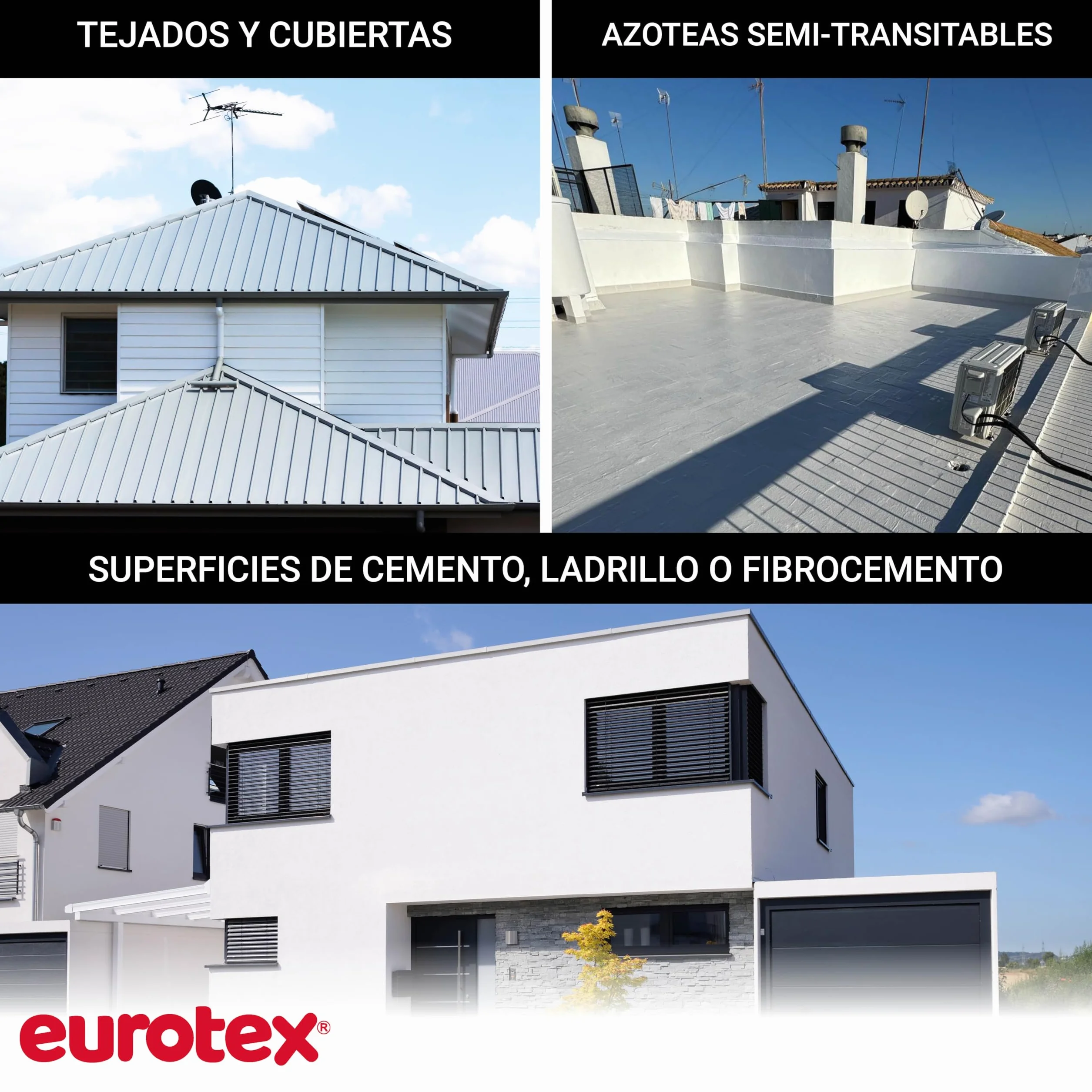 Pintura Impermeabilizante Tejado y Terrazas Transitables - Pintura Antihumedad Interior y Exterior - Delta Euroelast (Blanco, 4 Litros)