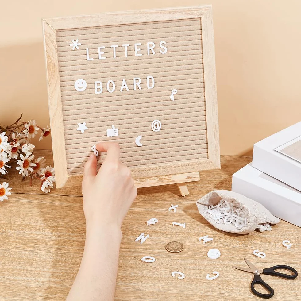 OLYCRAFT Tablero de Letras de Madera 25x25 cm con Soporte 340 Uds