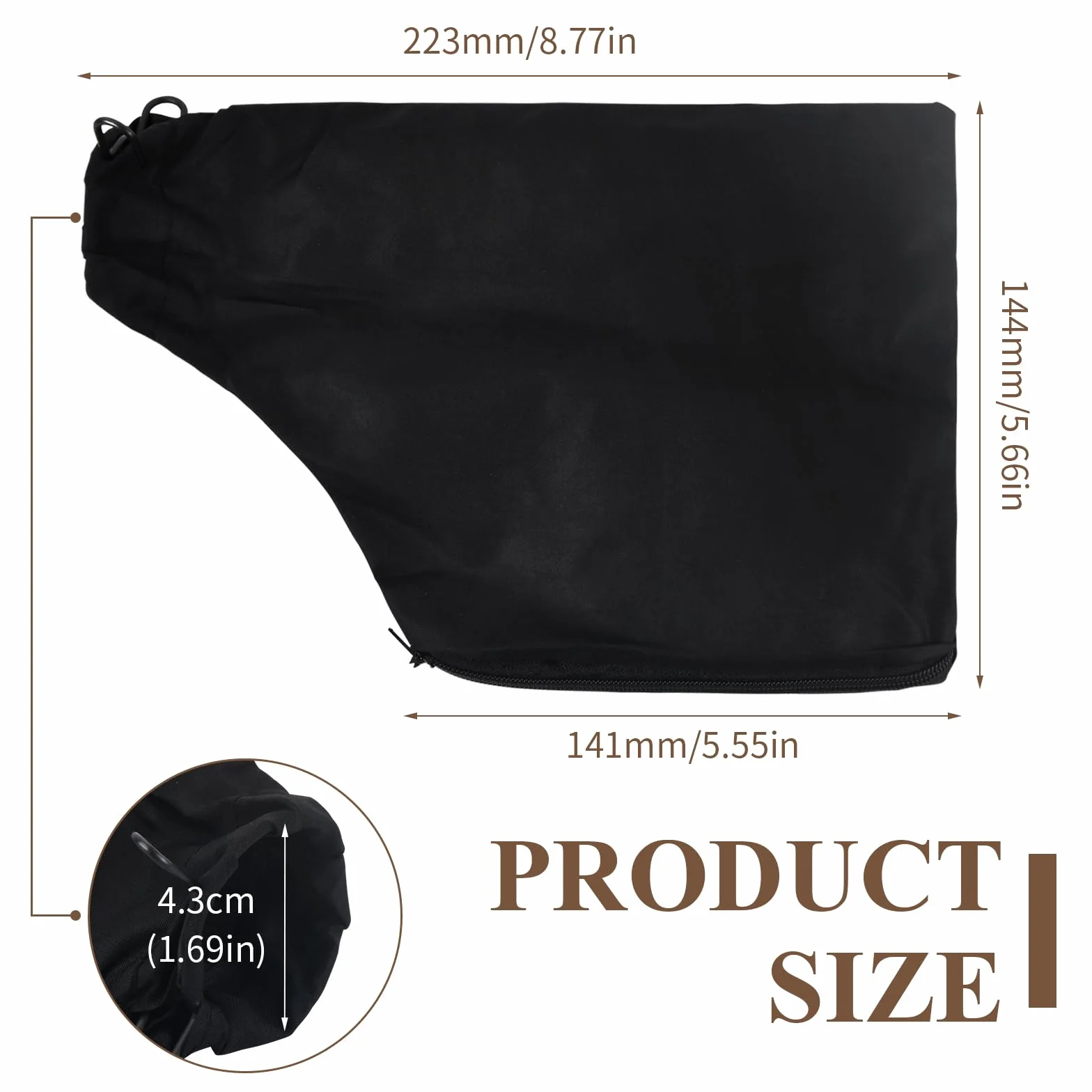 Volumoon Bolsa de Polvo para Sierra Ingletadora 255, Colector con Cremallera y Soporte