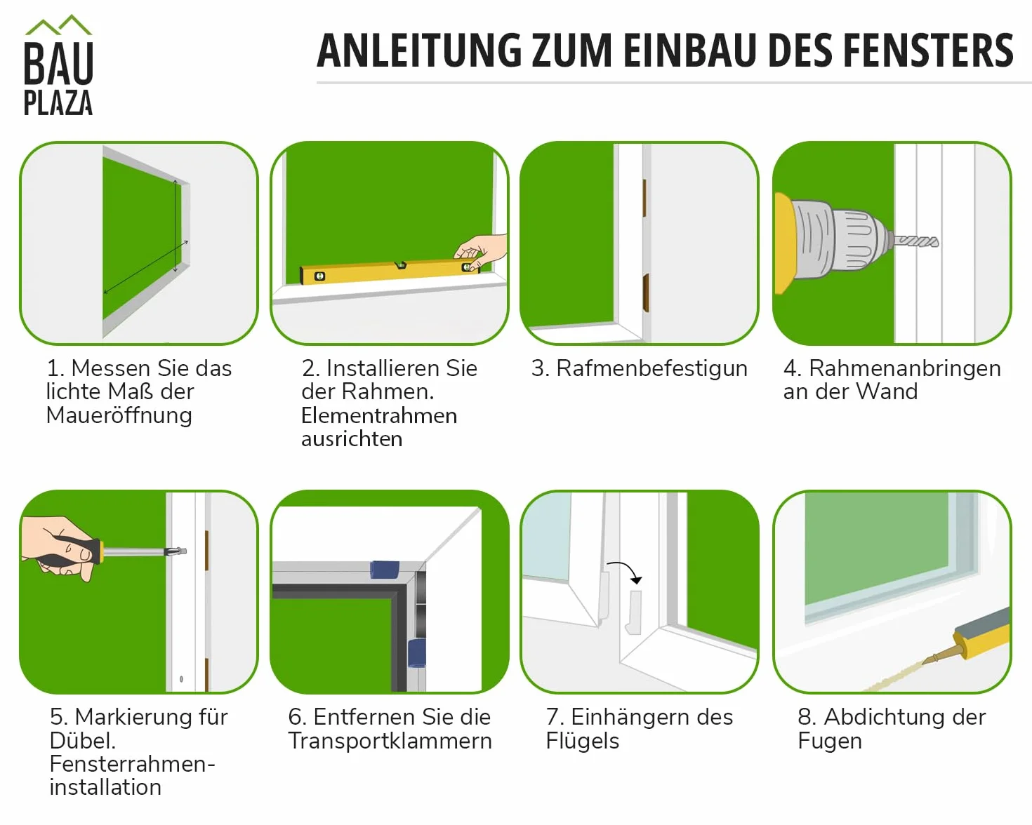 Kunststofffenster BxH 50 x 80 cm Weiß - Dreh-Kipp Kellerfenster DIN Links - 2-fach Verglasung 32 mm - Wärmeschutz & Schallschutz - PVC Fenster für Haus, Keller, Garage