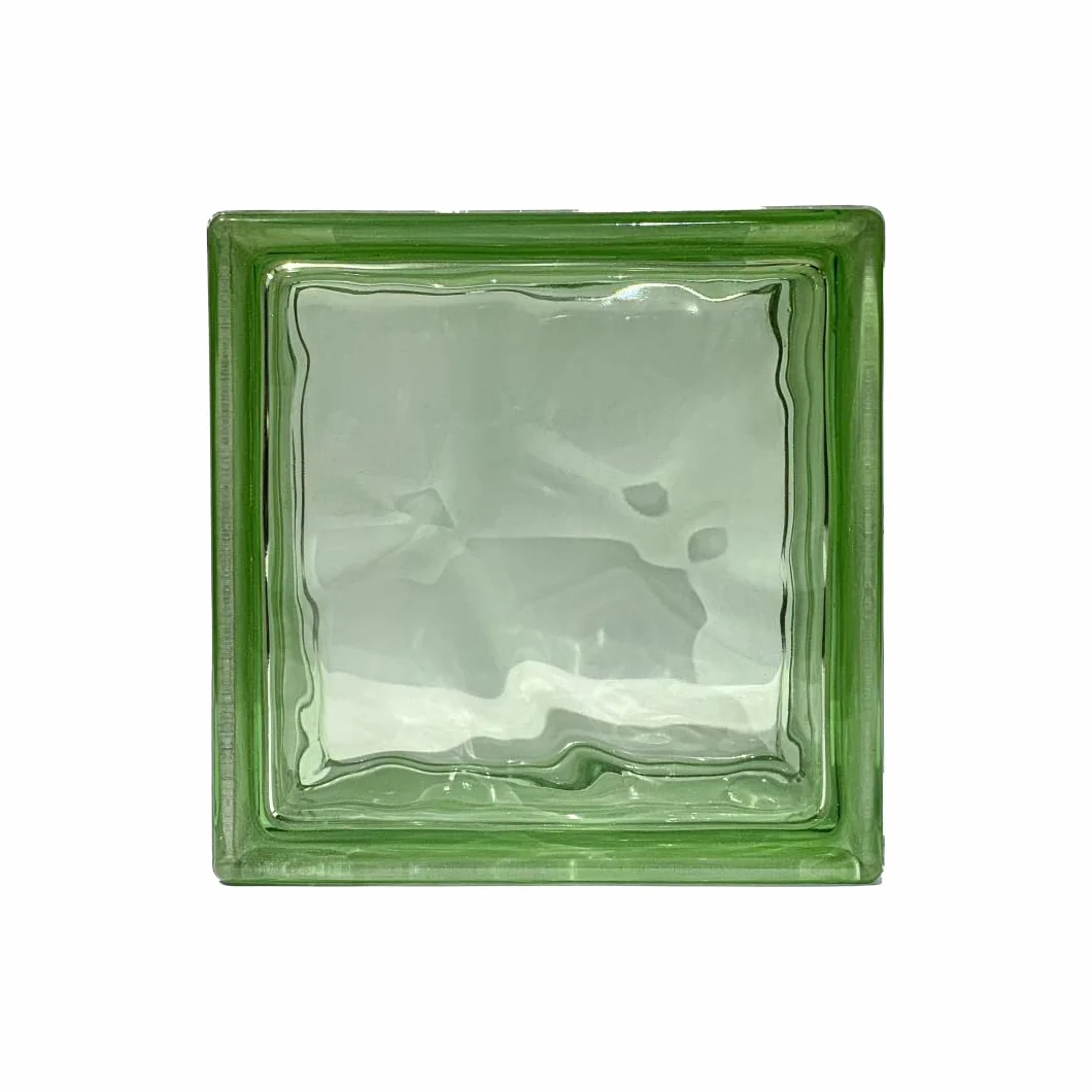 Bloque de vidrio Pavés Smart Ondulado Coloreado en la masa Verde | Dimensión 190x190x80 mm | Euro/pza. 5,80 |Unidad de venta: una caja de 6 pzas.
