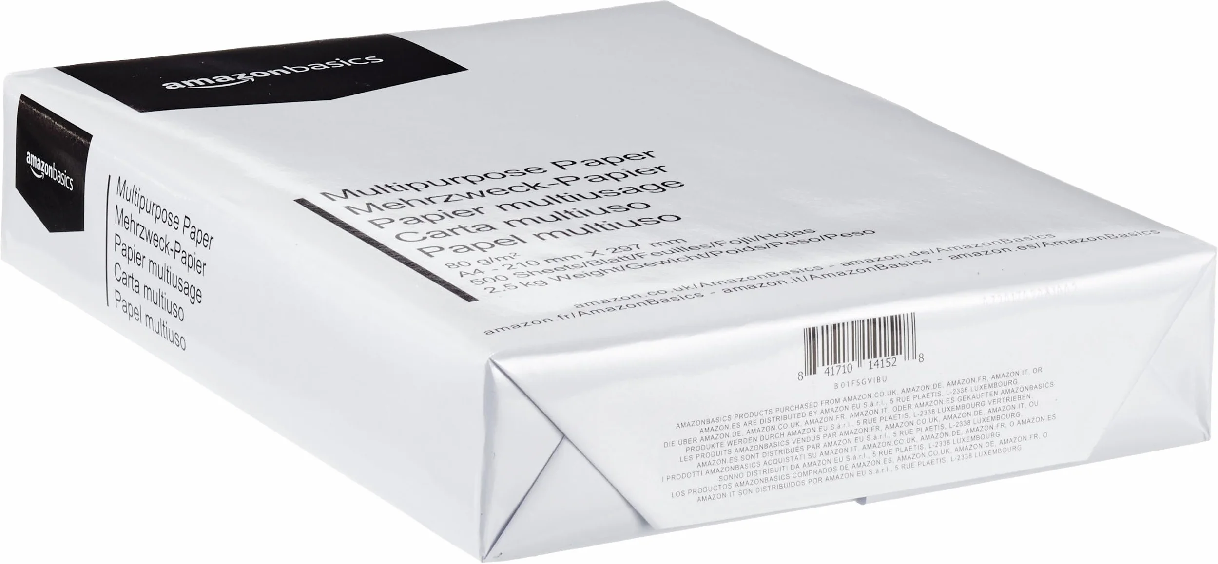Amazon Basics Papel multiusos A4 80gsm 2500 Unidad Blanco