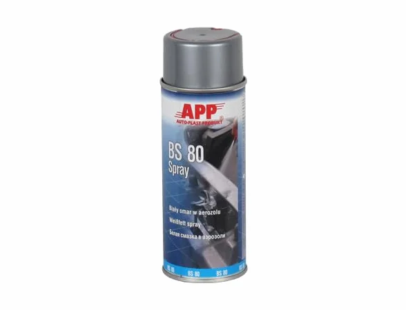 APP BS 80 Spray - Grasa blanca en spray con PTFE y pH neutro | Grasa liquida en spray | Puede utilizarse bajo cargas pesadas y a altas temperaturas | 400 ml (El empaque puede variar)