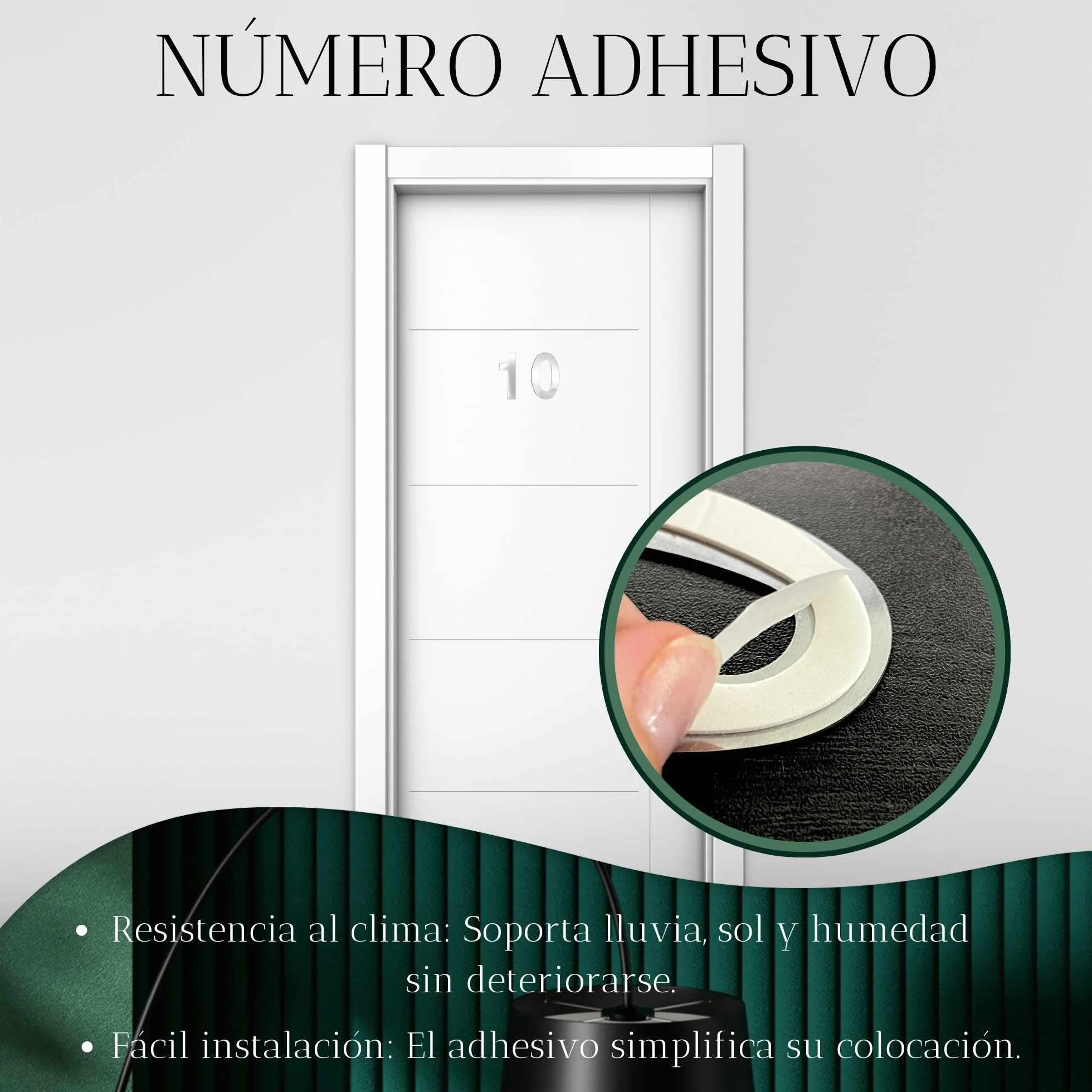 TECHZOCO Numero 0 casa, Número Cero hogar, Número 0 para puerta, Número para pared, Número 0 buzón, Acero inoxidable 304, 75 mm alto x 47 mm ancho, Adhesivo, Plateado