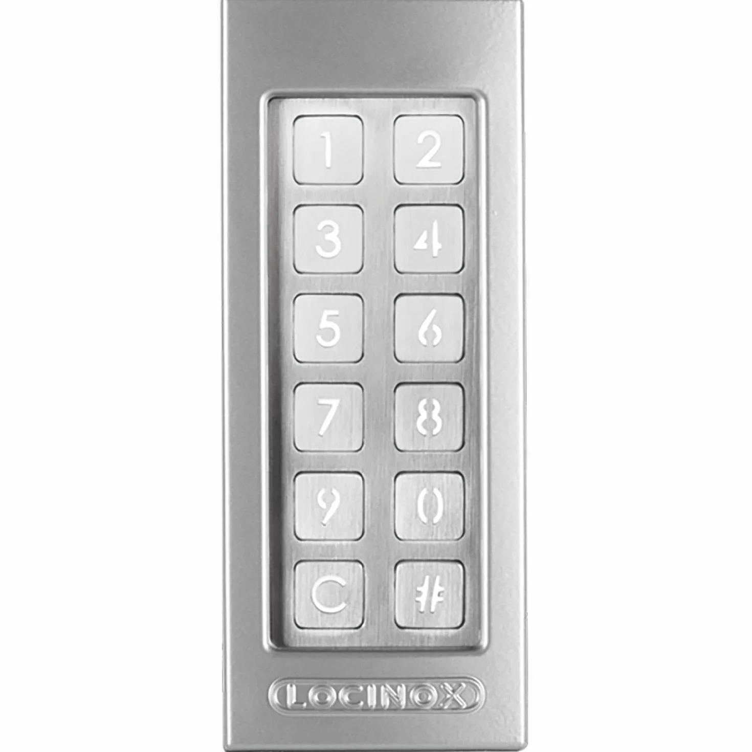 LOCINOX ZILV Slimstone - Teclado de codec (iluminación LED, aluminio), color plateado