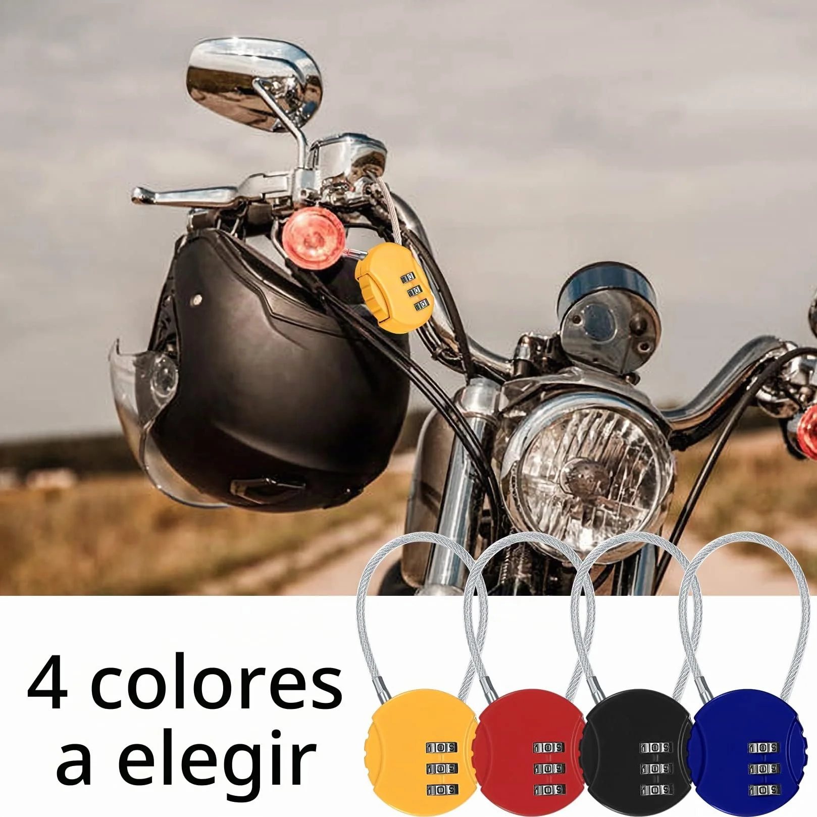 4 Piezas Candados de Combinación, Colores Candado de Alambre para Equipaje, Candados de Seguridad de Combinación de Numerico 3 Dígito para Gimnasio Maleta Equipaje, con 4 Codificadores