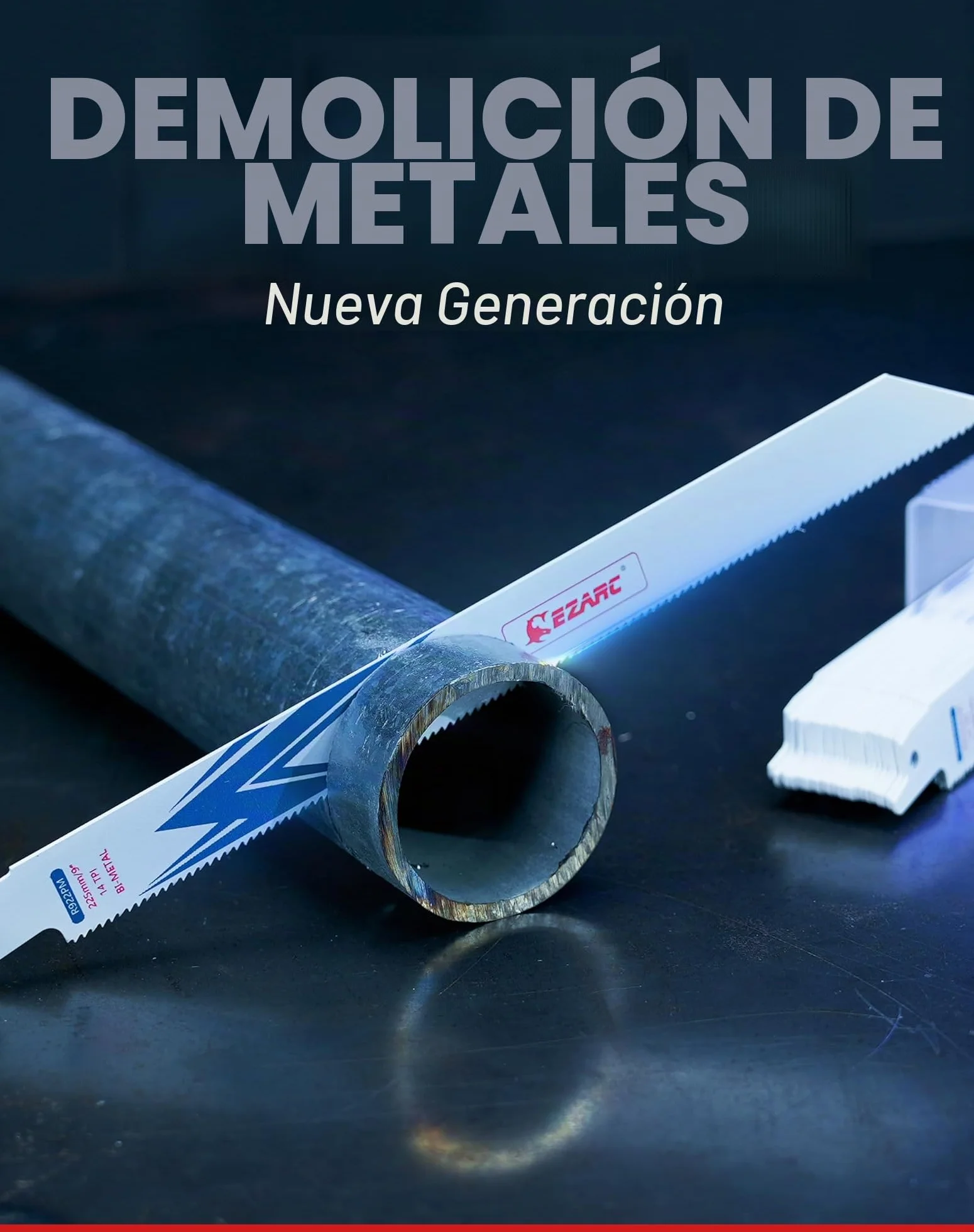 EZARC Hojas de sierra sable Bimetálica Cobalt R922PM 225mm 14TPI para Cortar Metales 5 piezas