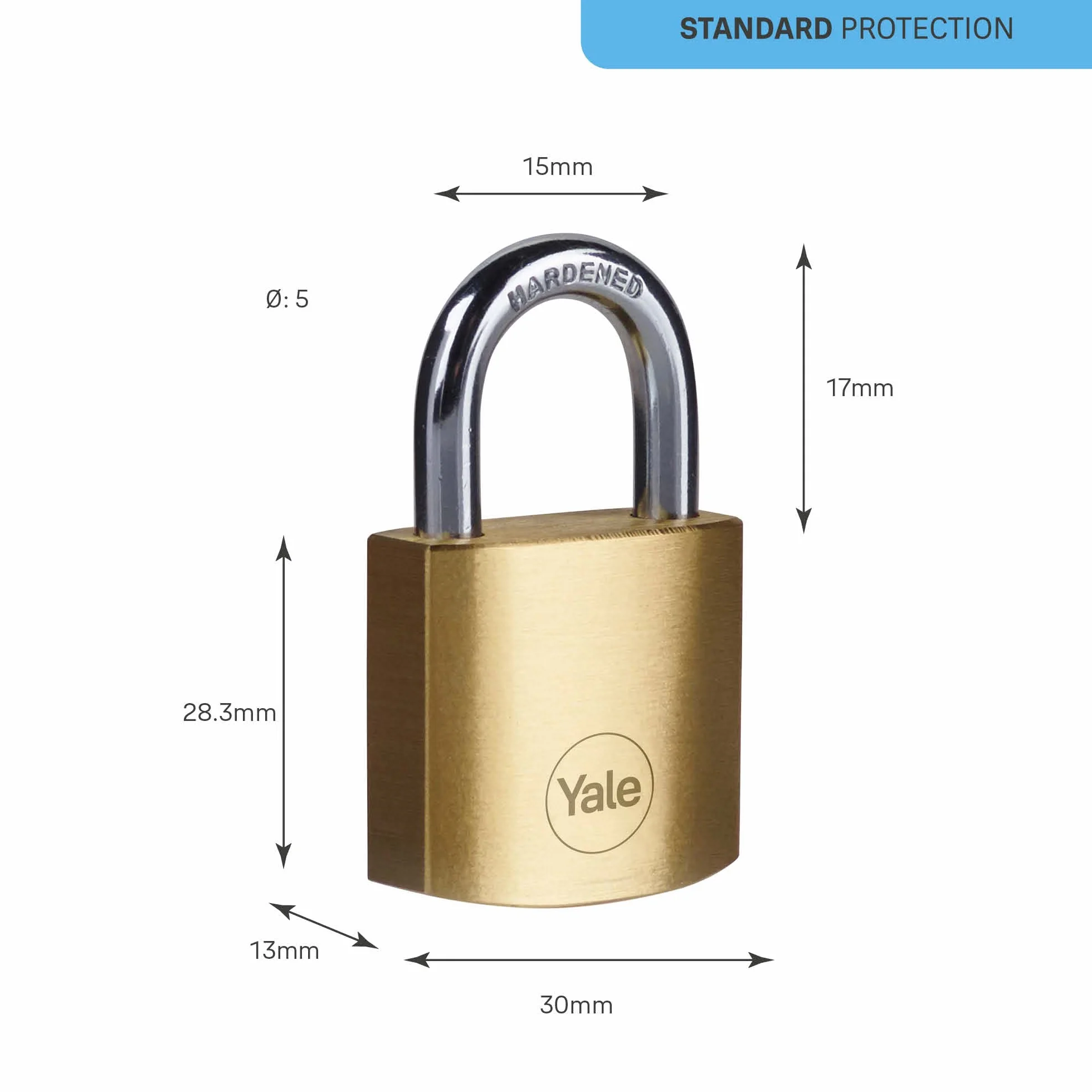 Yale Y110B/30/115/1 - Candado latón 30 mm 3 llaves antirrobo seguridad para taquilla, caja de herramientas, armario | candado antirrobo para taquilla puerta garaje