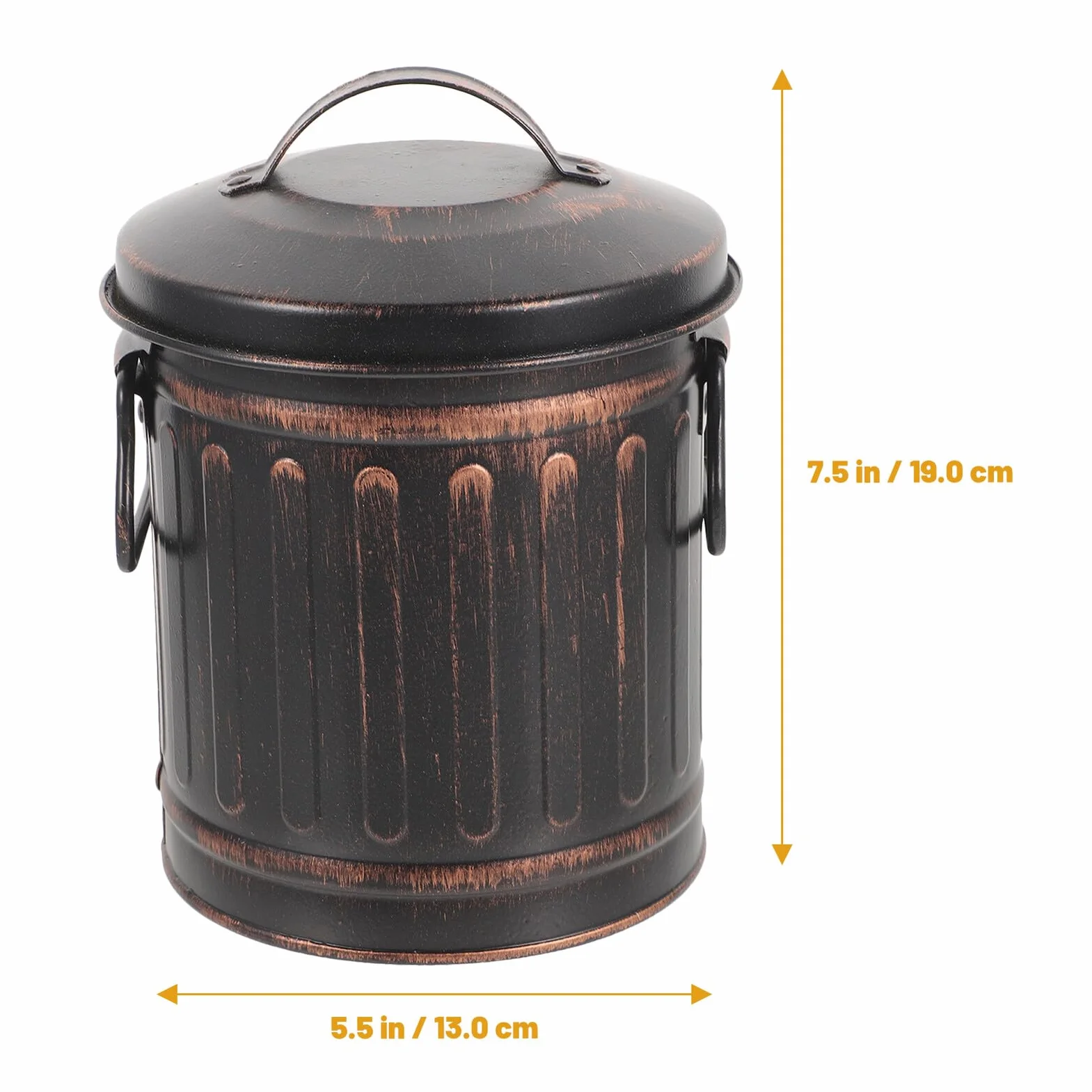 Outanaya Cubo Metálico para Cenizas de Chimenea Resistente y Versátil con Capacidad Amplia y Diseño Fácil de Transportar para Almacenamiento y Traslado de Carbón y Cenizas Interiores y