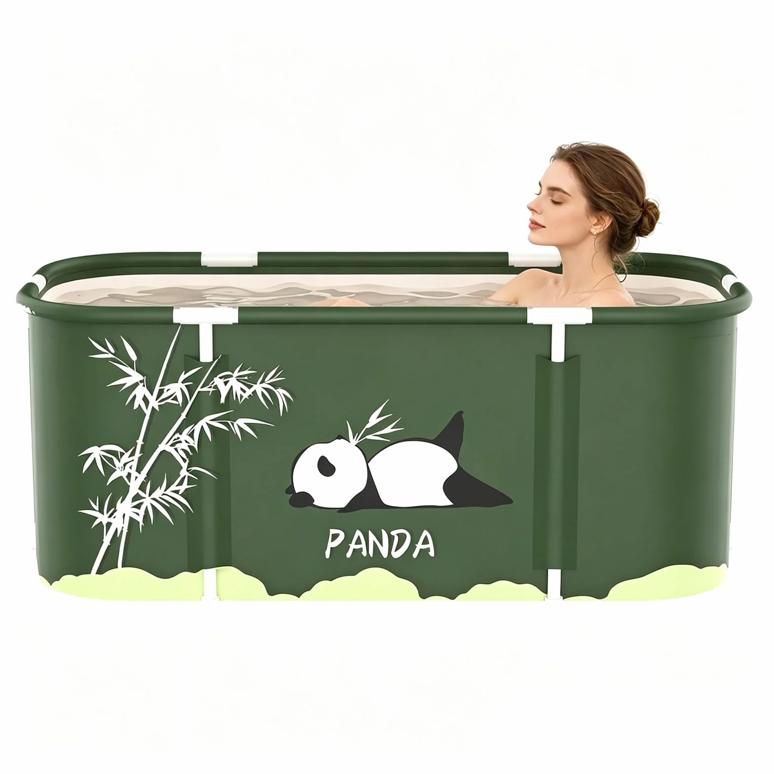 Bañera plegable 115 x 60 x 50 cm, bañera móvil para ducha, bañera plegable portátil extraíble para baño caliente y baño de hielo, para adultos