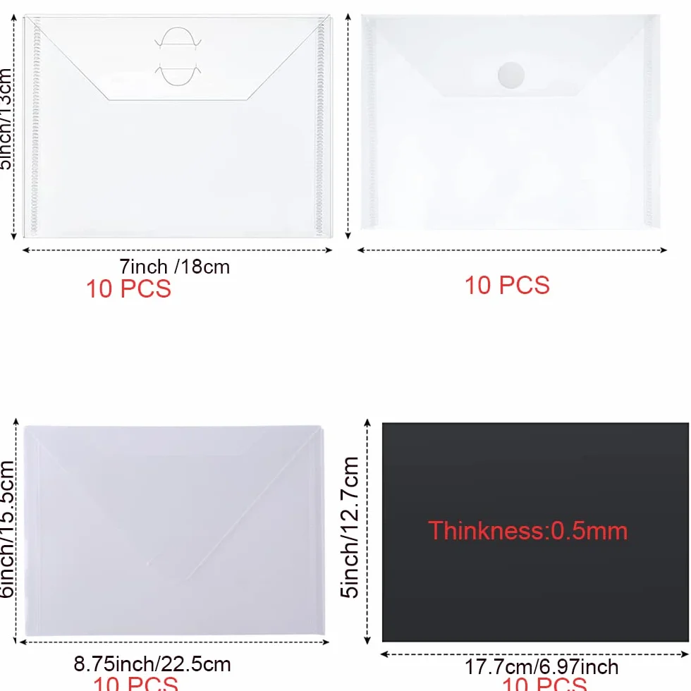 40 hojas de imán grandes y sobres de almacenamiento para troqueles y sellos,30 sobres de plástico transparente de 5x7sobres para troqueles y 10 hojas de imán para manualidades,bolsas de papel