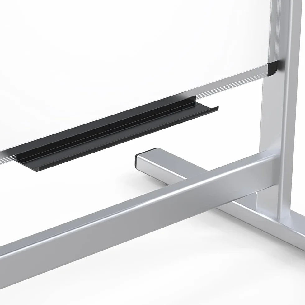 VIZ-PRO Pizarra blanca magnética doble cara 120x60 cm con Soporte altura ajustable