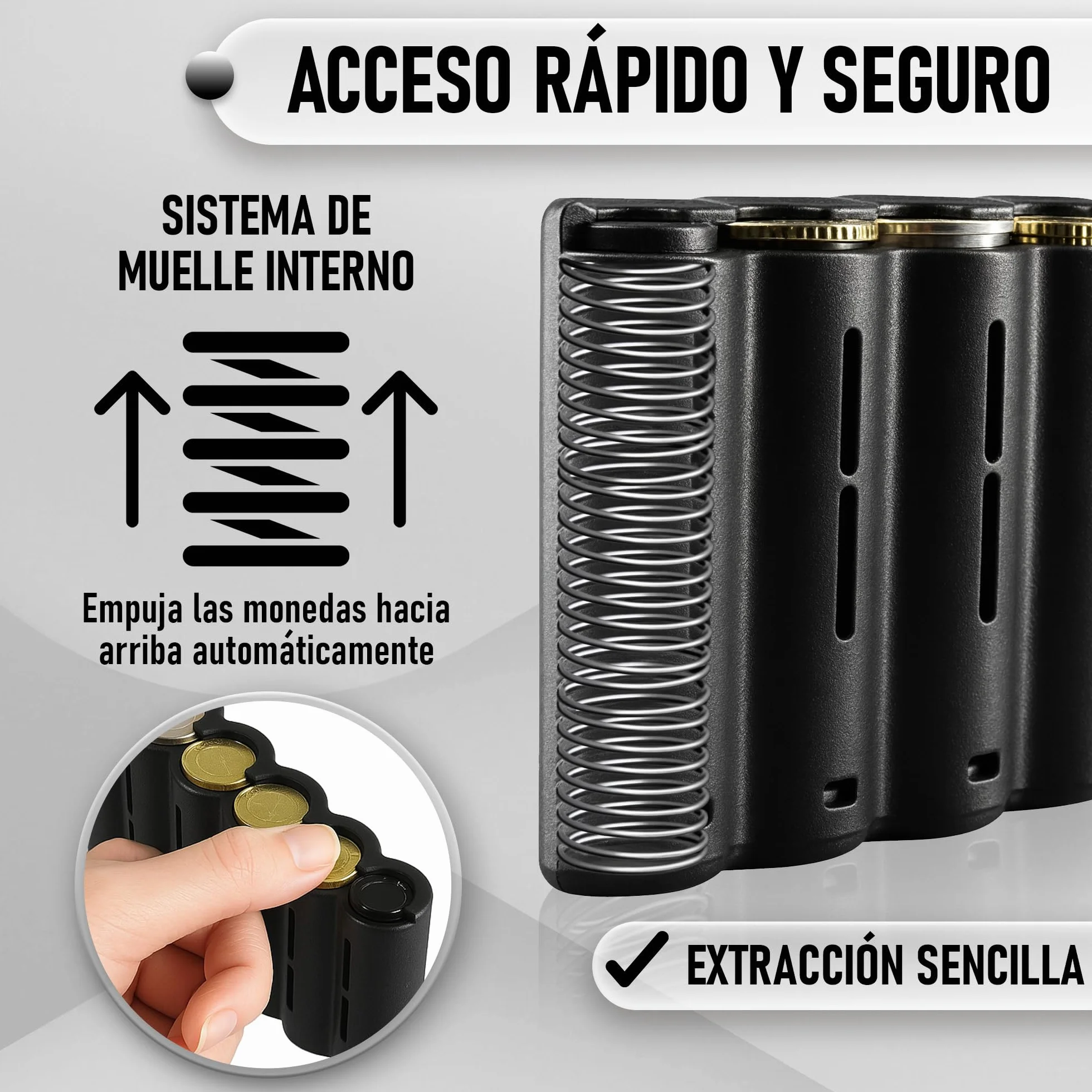 Portamonedas de Euro 8 Compartimentos Organizador Profesional Monedas Cajeros Comercios