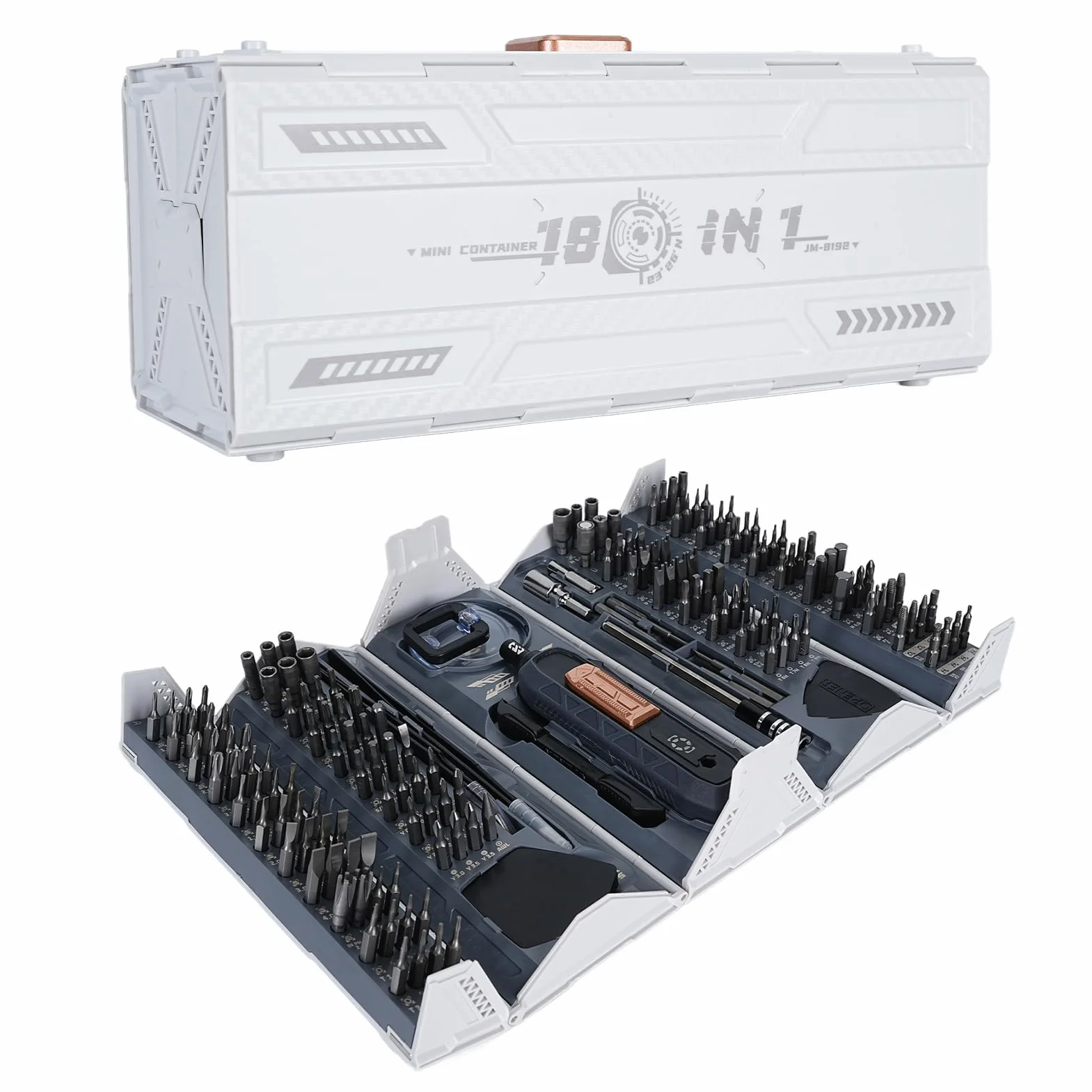 Ejoyous Juego de Destornilladores Mecánicos de Precisión 180 en 1 con Extensión Desmontable, Juego de Destornilladores Magnéticos Ajustables para PC, Teléfono Móvil, Ordenador