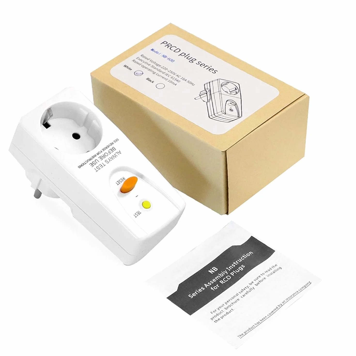 Interruptor de corriente Fi, enchufe de protección personal, antifugas y choque eléctrico,