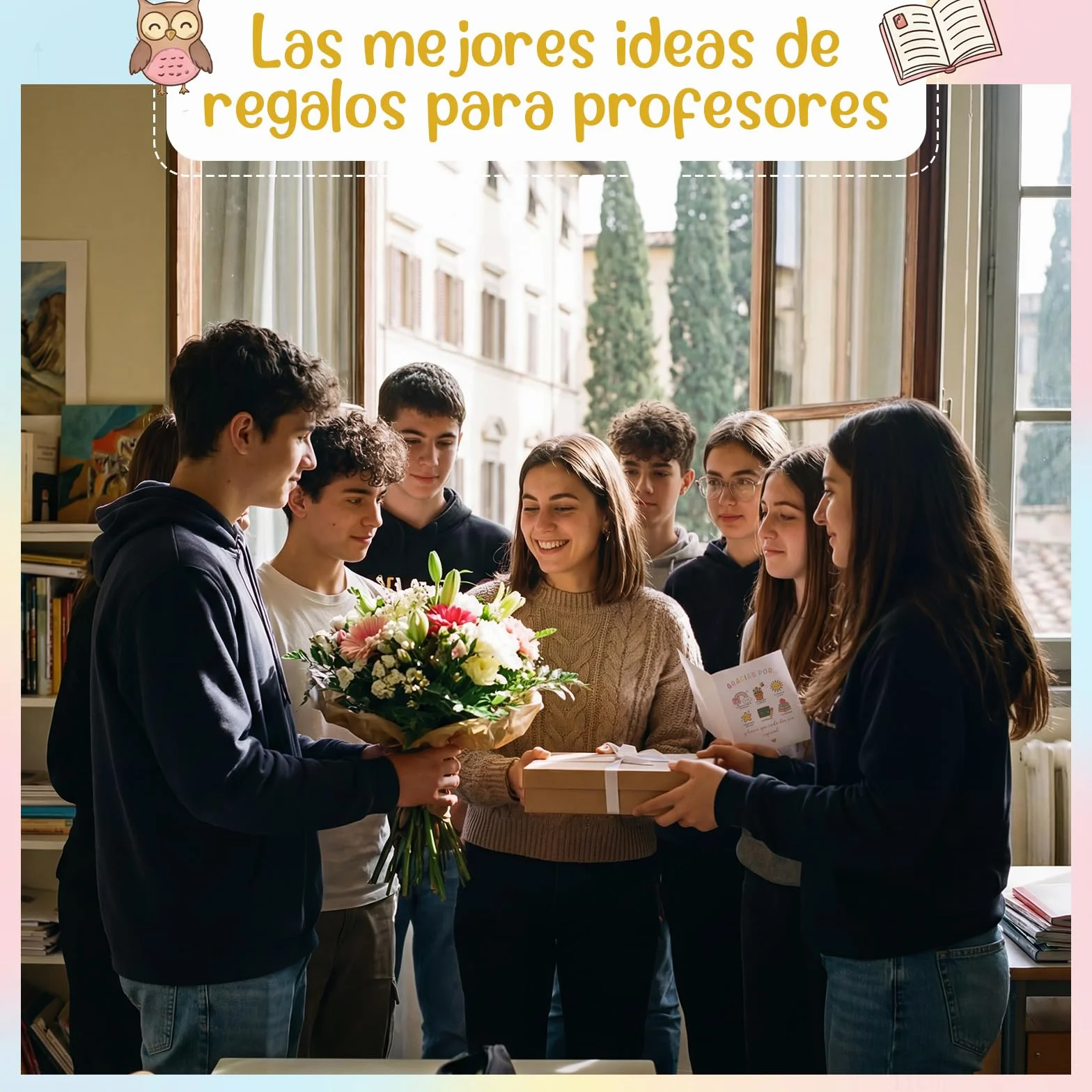 Tenare 6 Sets Regalos para Maestra Graduación Marcapáginas Profesor Tarjetas de Regalo Sobres Agradecimiento