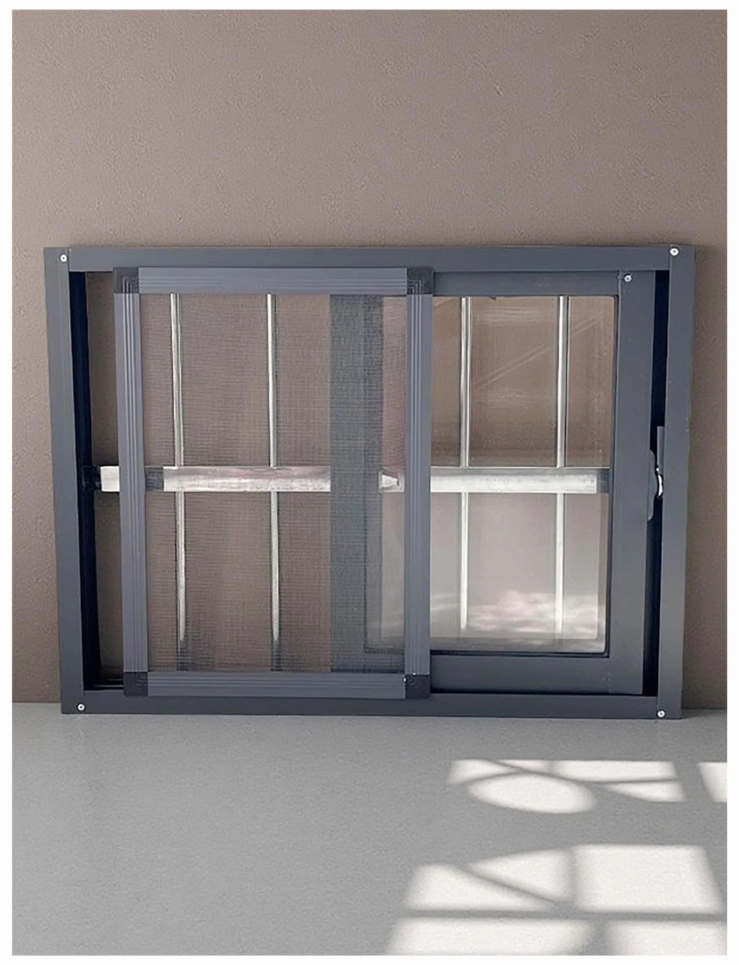 Genérico Ventana corrediza Horizontal de Aluminio for sótano, Grande, de 30, 40, 50, 60, 80 y 100 cm, con Vidrio y mosquitera, for baños, garajes y buhardillas.(30x30cm/12x12in)
