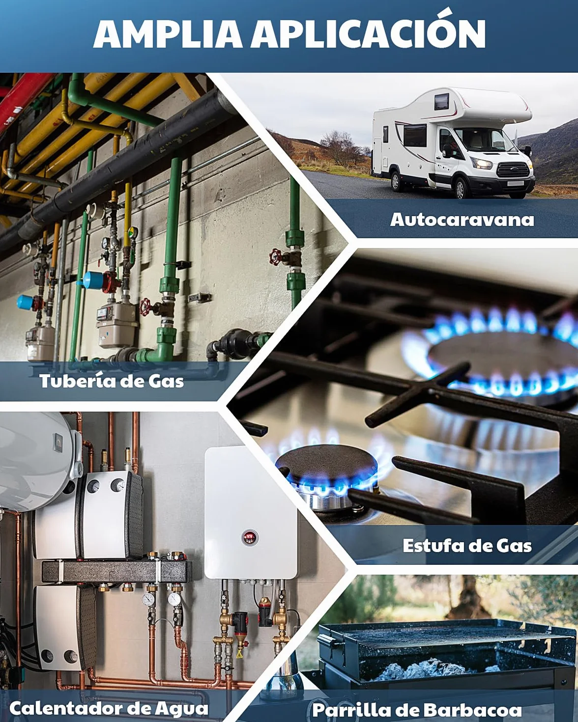 1223 Detector de Fugas de Gas con Alarma Visual y Sonora, Luz Incorporada, Detector de Gas Natural para Localizar Fugas de Gases Combustibles como Metano, Propano para el Hogar