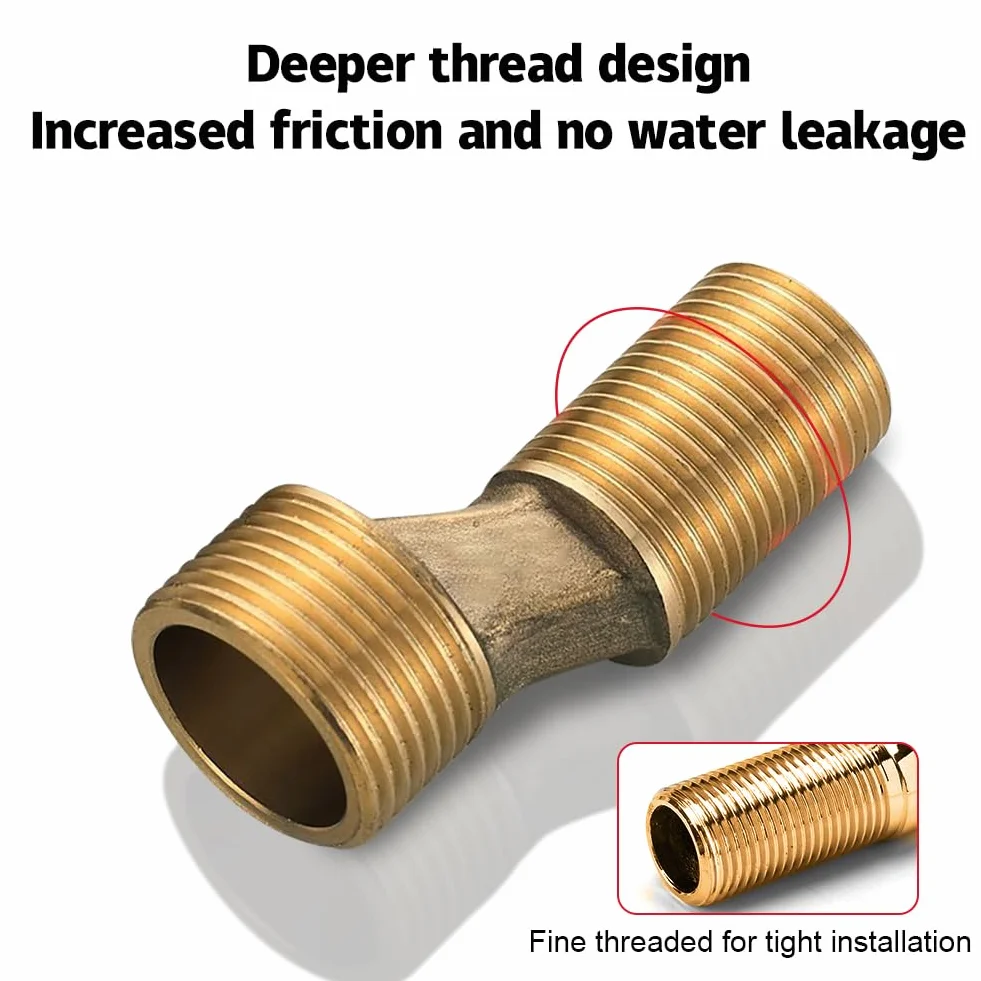Adaptador de grifo de ducha, conector excéntrico 3/4" AG x 1/2" AG, longitud 60 mm