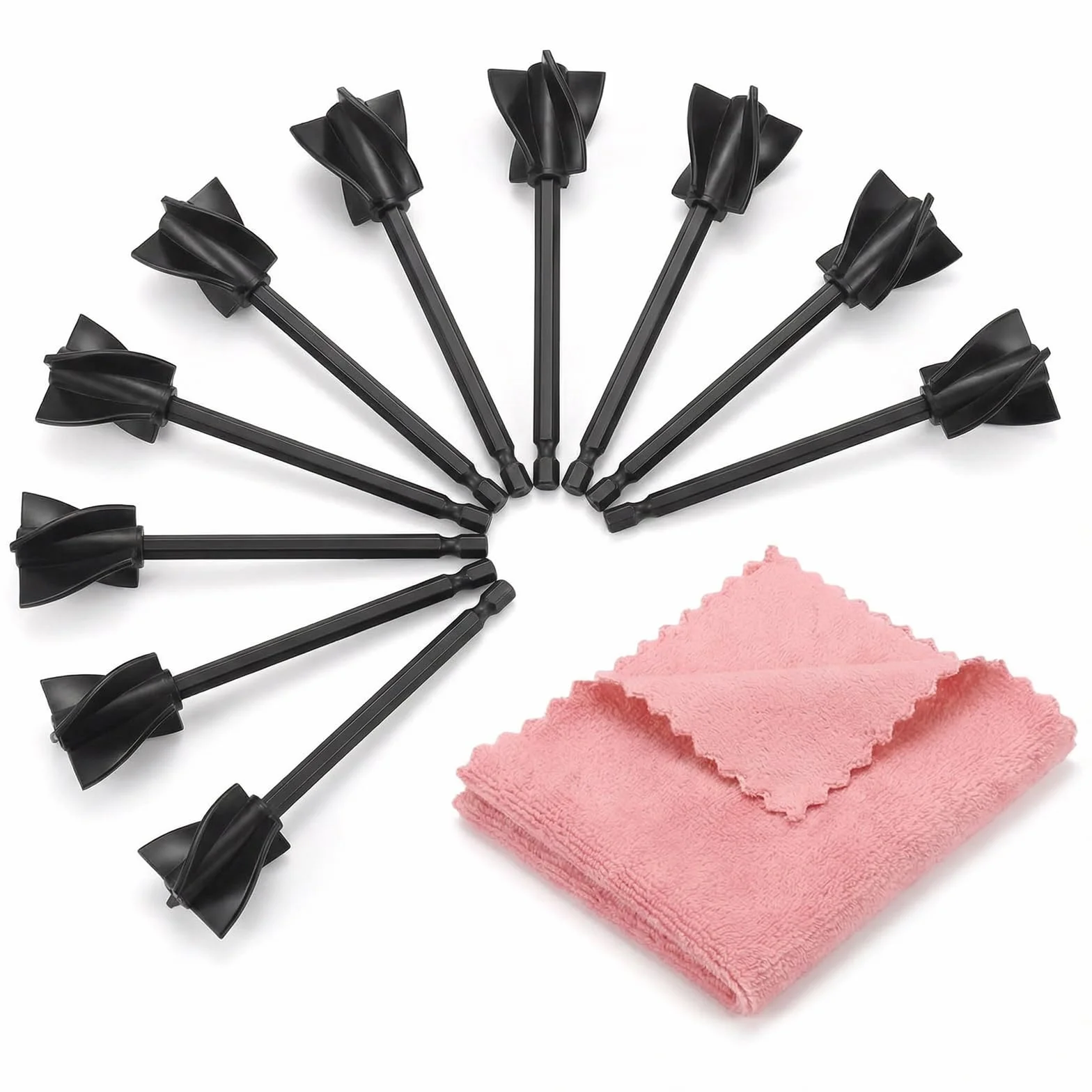 Juego de 10 piezas de paletas para mezclar resina epoxi, varilla mezcladora para brocas, mezclador de resina epoxi y mezclador de pintura inalámbrico para brocas de 1/4 de pulgada.