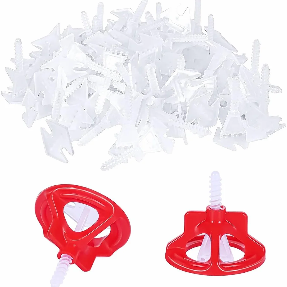 Cuñas Niveladoras Suelo,Nivelador De Azulejos,Cuñas De Nivelacion,Pieza roscada niveladora para azulejos y baldosas. (200 lengüetas roscadas + 100 tapones tensores, 2 mm).