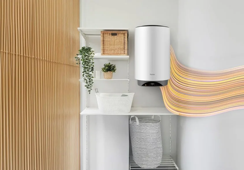 Haier ES80V-VH3W Termo Eléctrico 50 L WiFi | Bajo Consumo | Vertical y Horizontal | Clase B