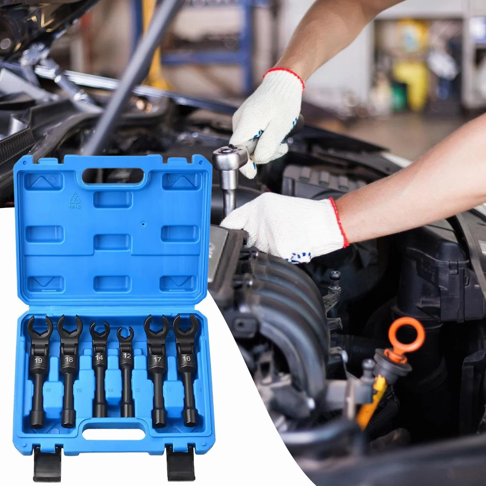 Juego de llaves dinamométricas, llave de gallina ajustable | Juego de llaves de de acero resistente de cromo vanadio para reparación de coches,