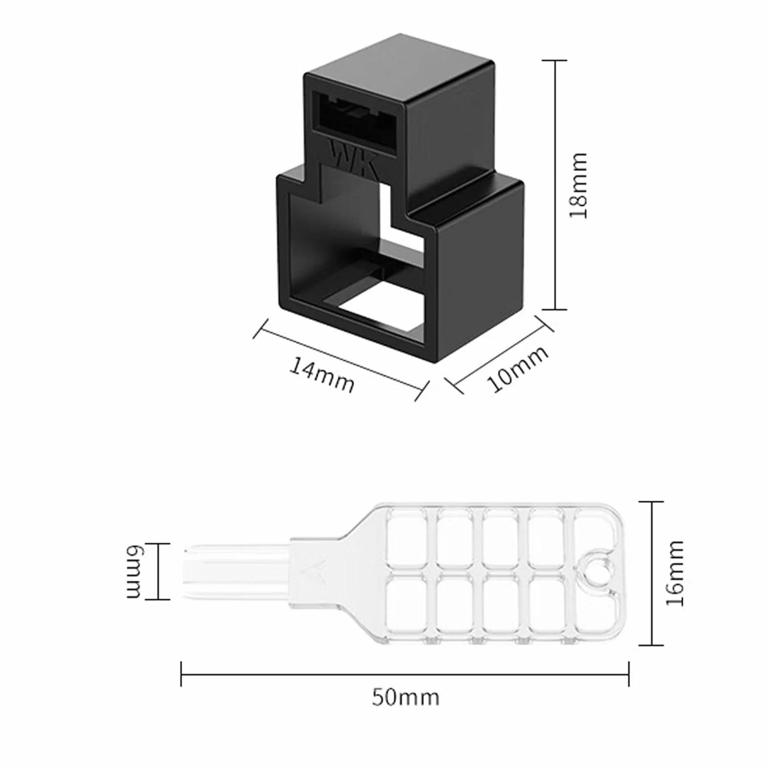 20 cerraduras de cable de red RJ45 con 1 llave, cable de red RJ45 con bloqueo, cable Ethernet con bloqueo, categoría 5, categoría 6, categoría 7, bloqueo de cable de conexión para enchufes modulares