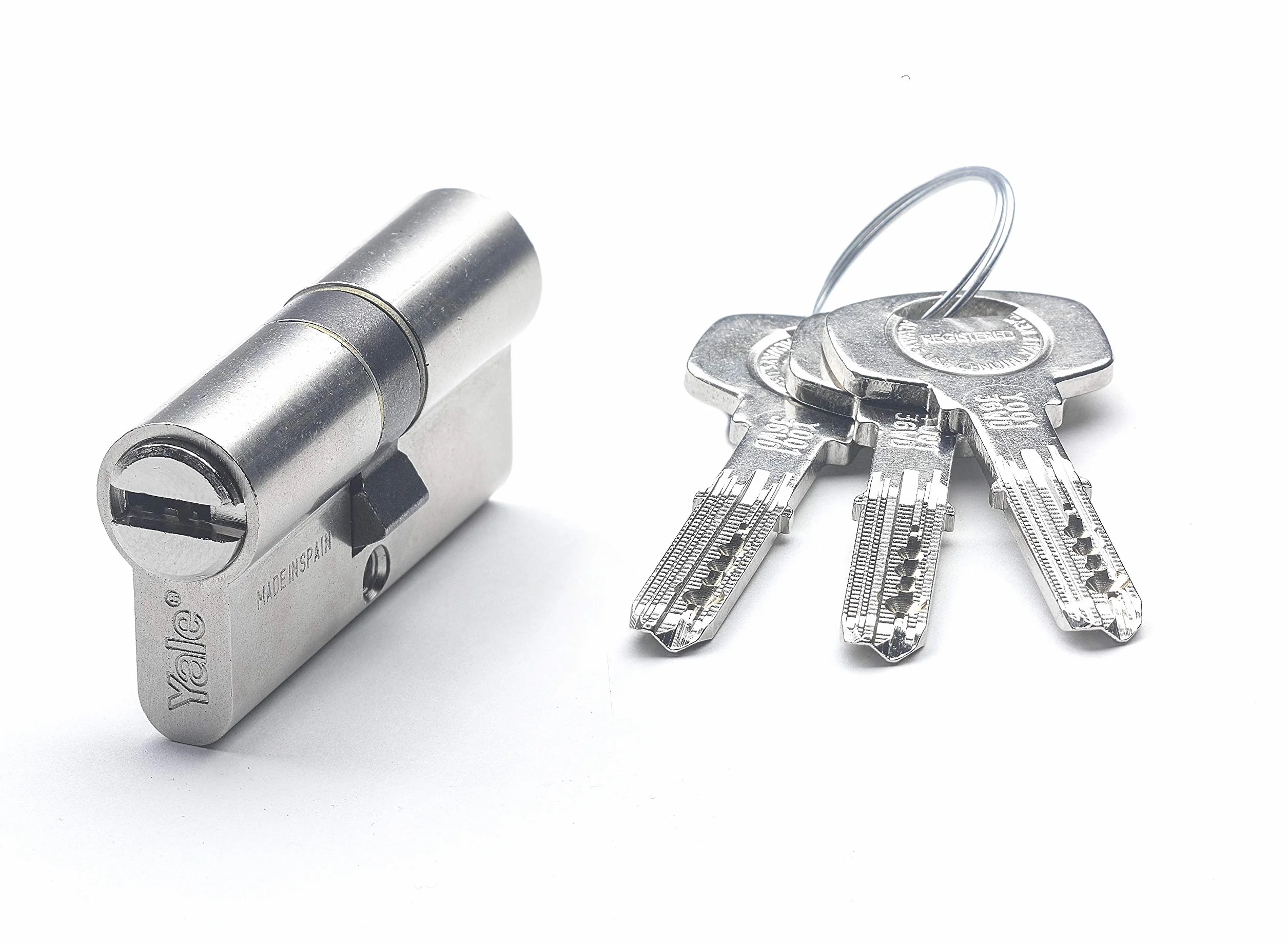 Yale, YL63030HNLC, Cilindro de Seguridad, YL6, No, Leva Corta, Llave - Llave, Niquelado, 30 x 30 mm