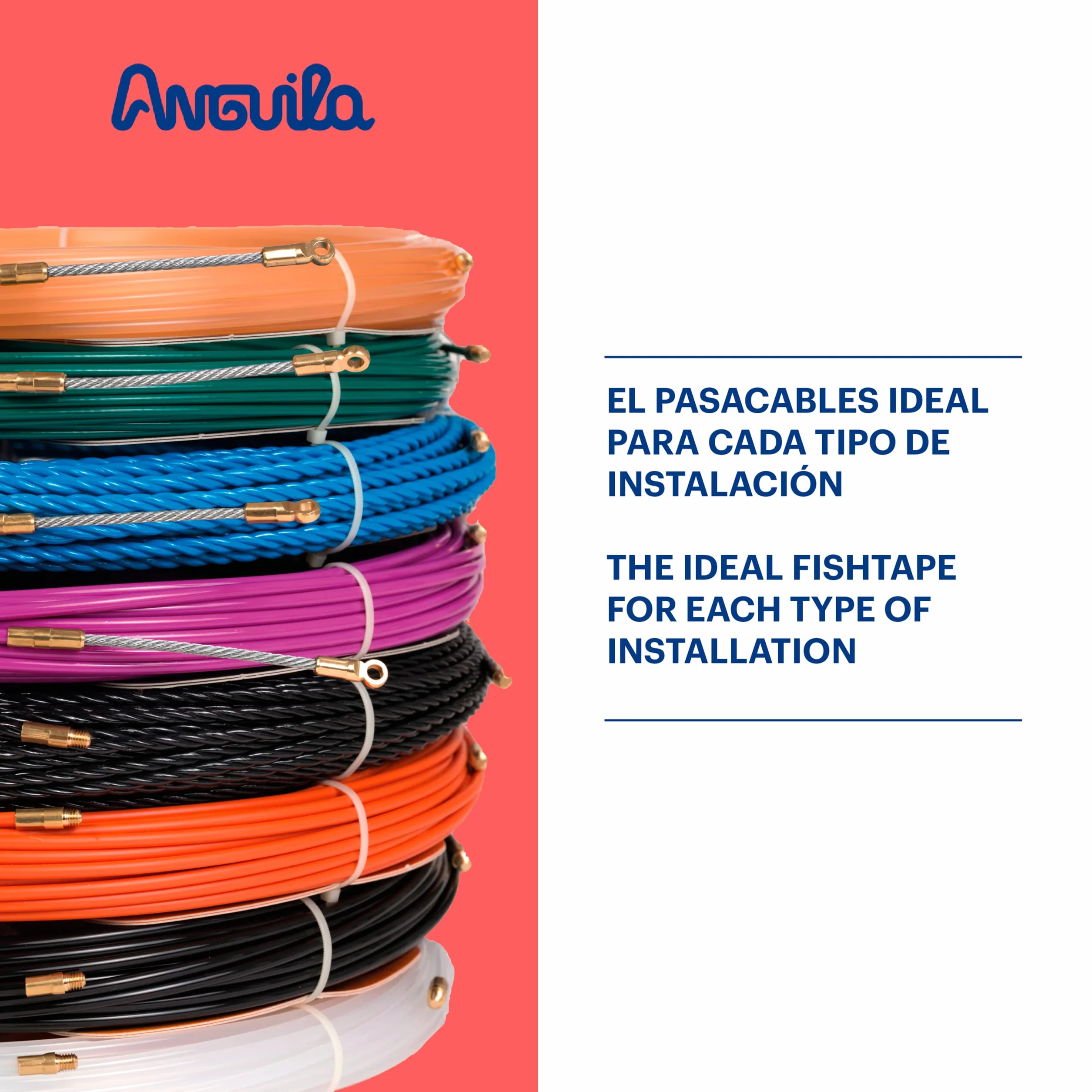 Anguila | Guía Pasacables | Terminales Fijos | Monofilamento | Nylon | Color Negro | Diámetro 4mm | 20 Metros