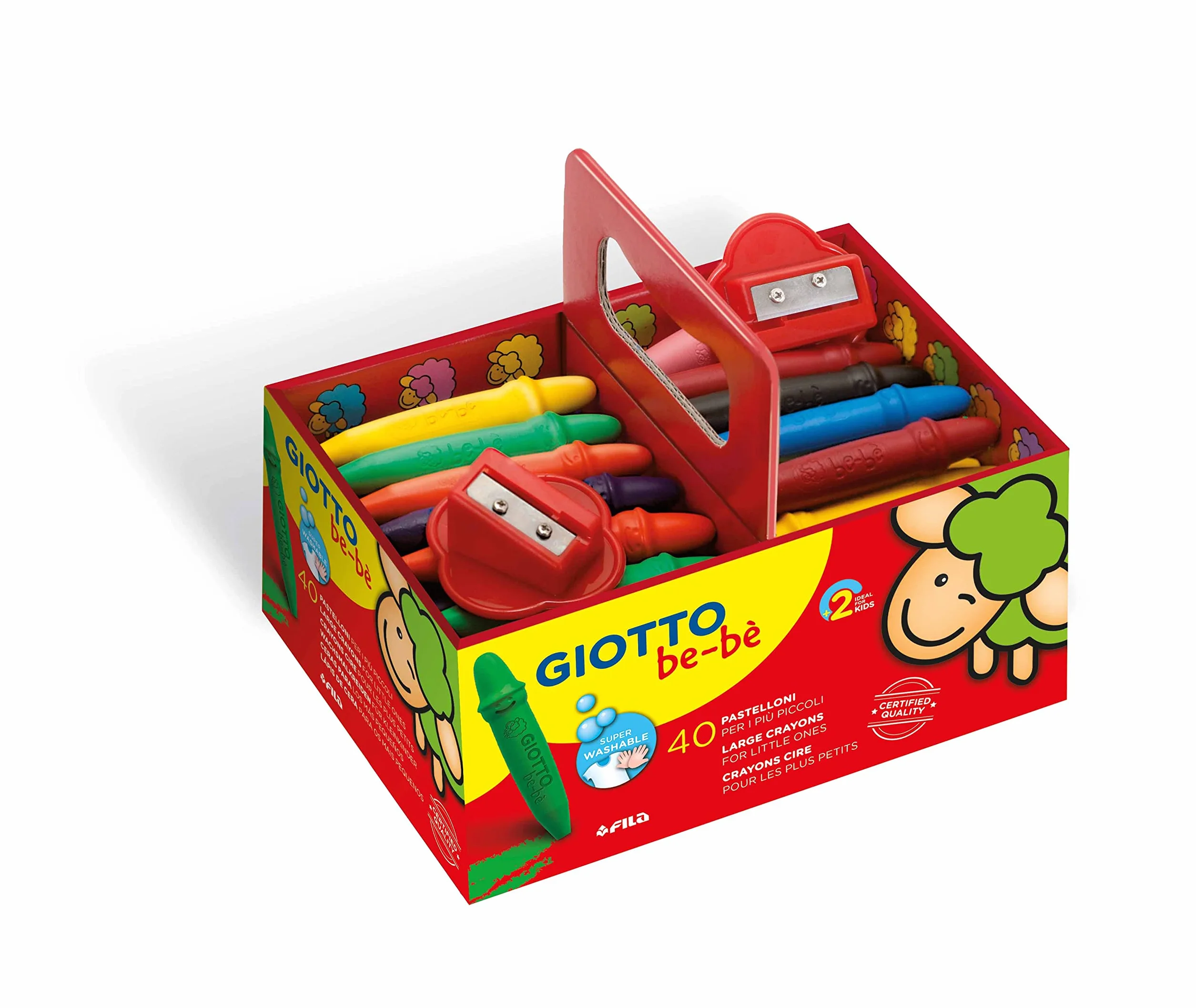 GIOTTO be-bè Súper Ceras Súper Lavables 10 colores surtidos 40 unidades