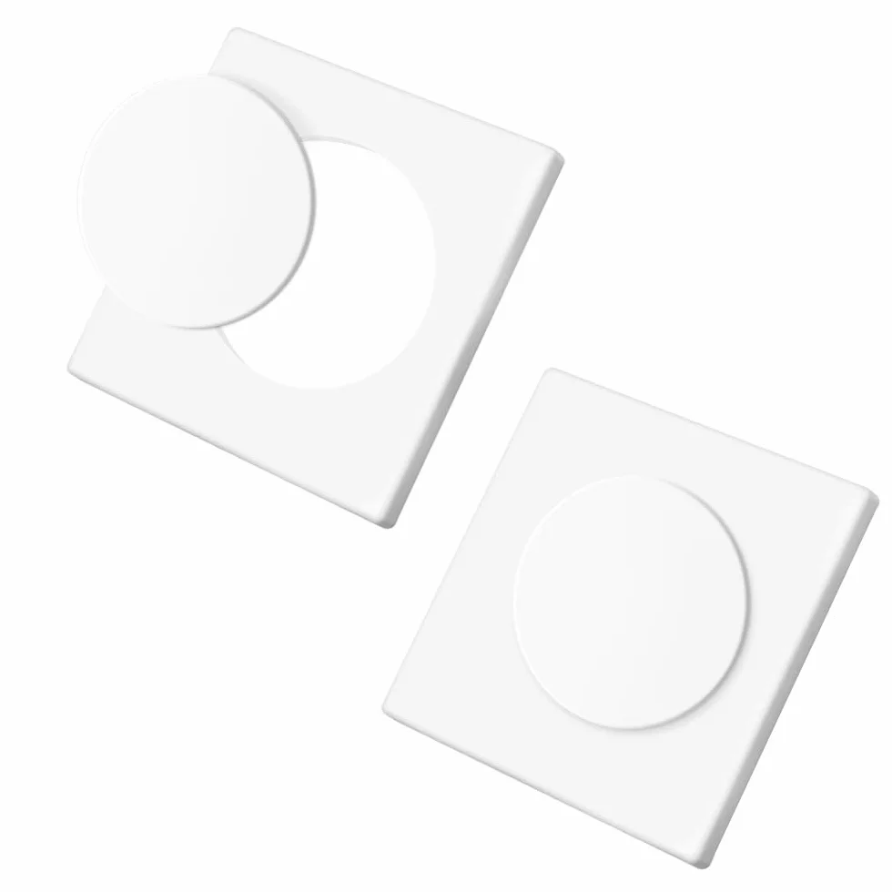 2Pcs Placa de Pared Decorativa,86 x 86 mm, Autoadhesivas Tapa Ciega Enchufe Pared, Cubierta para Enchufes con Orificio Extraíble para Enchufes o Interruptores no Utilizados(Blanco)