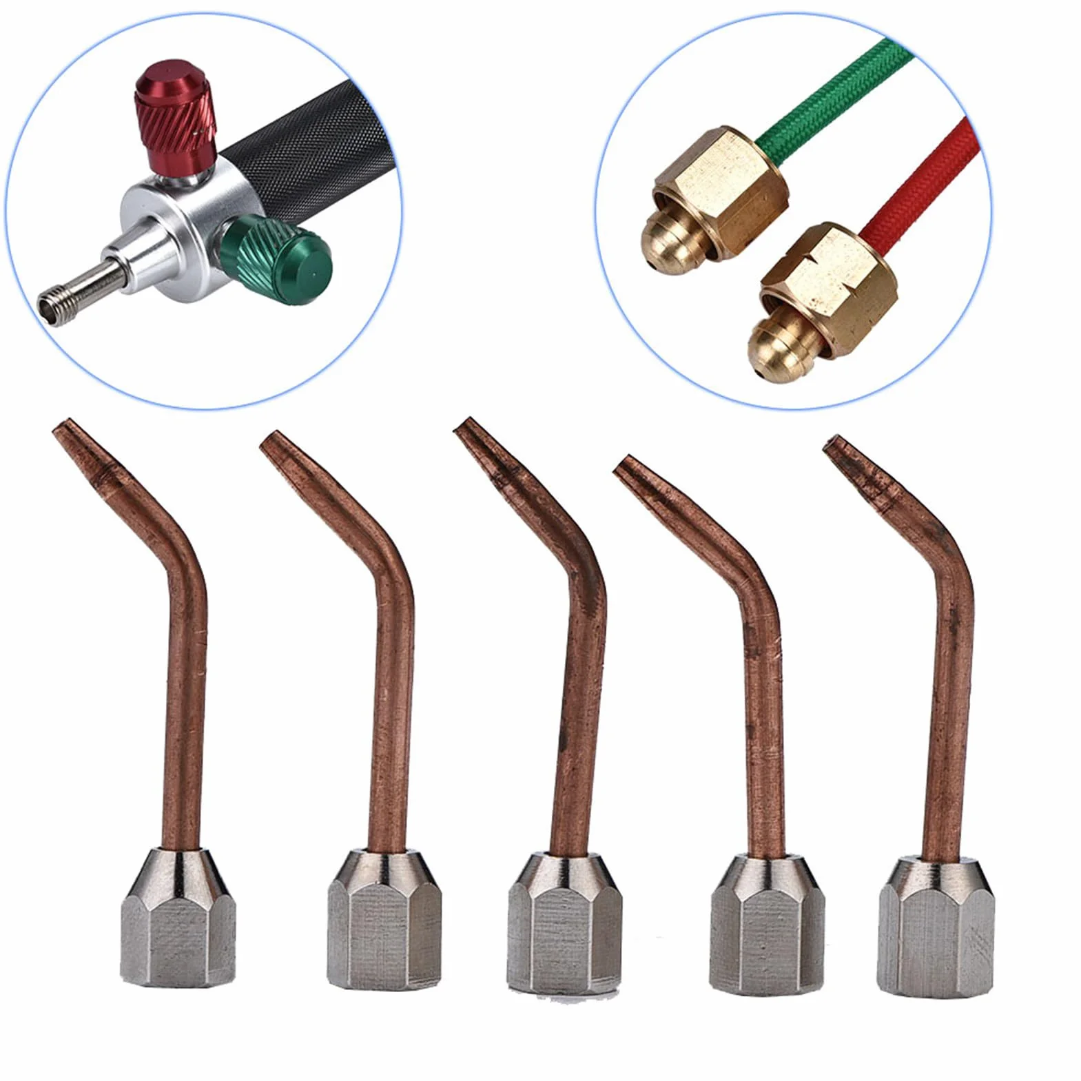 DAUERHAFT Herramienta de antorcha de soldadura con 5 puntas ,antorcha pequeña de gas para soldadura ,antorcha de oxígeno para joyería ,equipo de procesamiento de joyas ,ajuste de pistola de soldadur