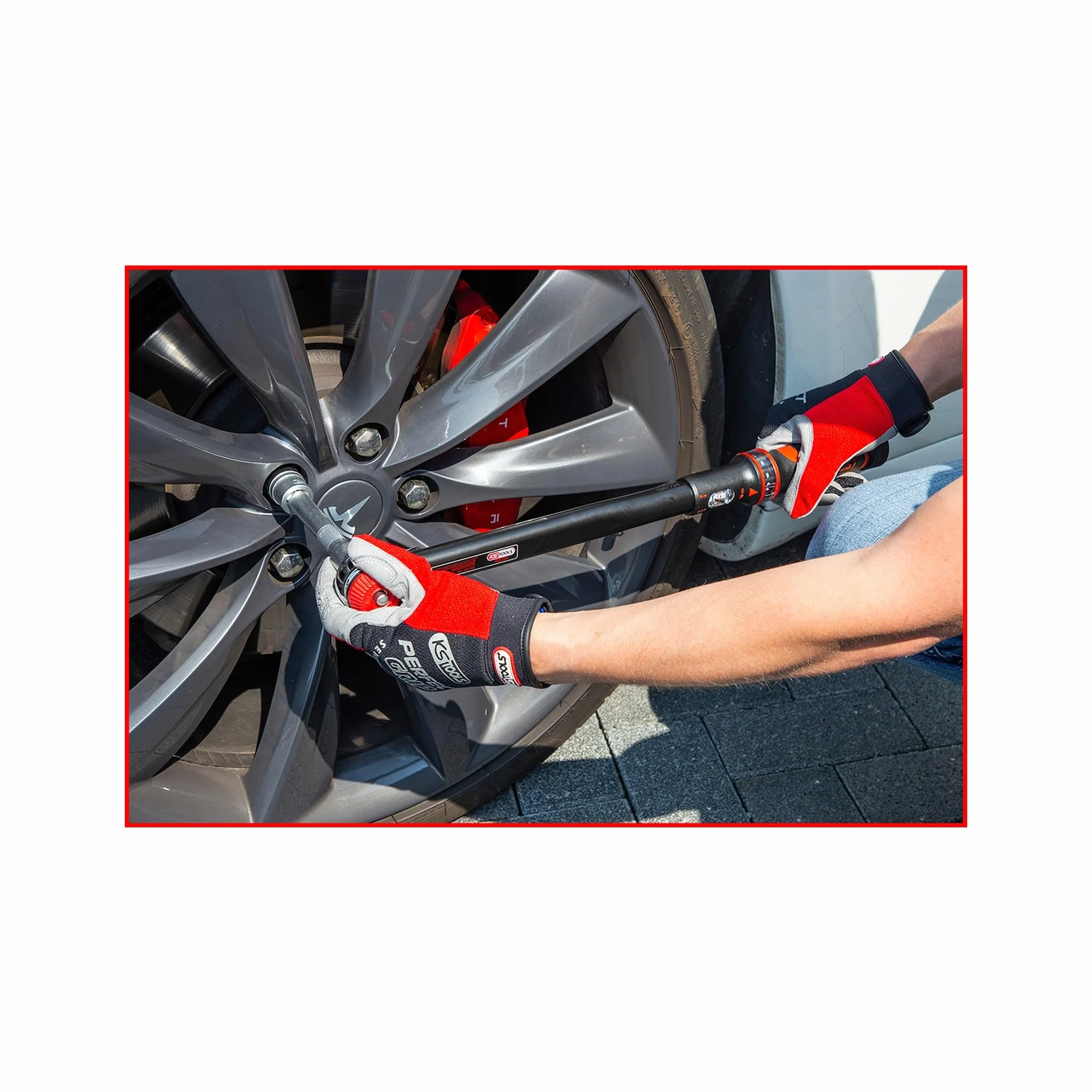 KS Tools 516.1442 1/2" Llave dinamométrica ERGOTORQUE®precision con cabezal de carraca de cambio de posición por mando giratorio 40-200Nm