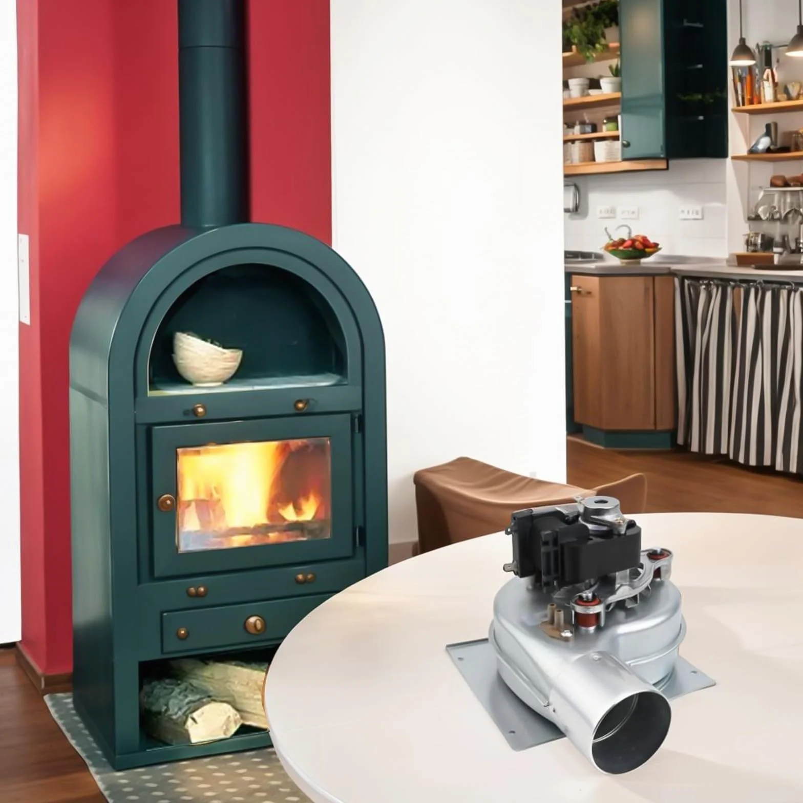 Ventilador de Chimenea de 35 W con Resistencia a Altas temperaturas y bajo Ruido, Ventilador de Horno de calefacción de Metal de 220 V para Estufas y chimeneas