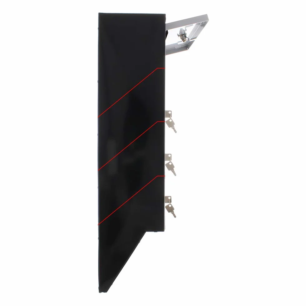 Rottner Depot - Sistema de 4 buzones de acero plateado y negro, cerradura de cilindro, 2 llaves cada una