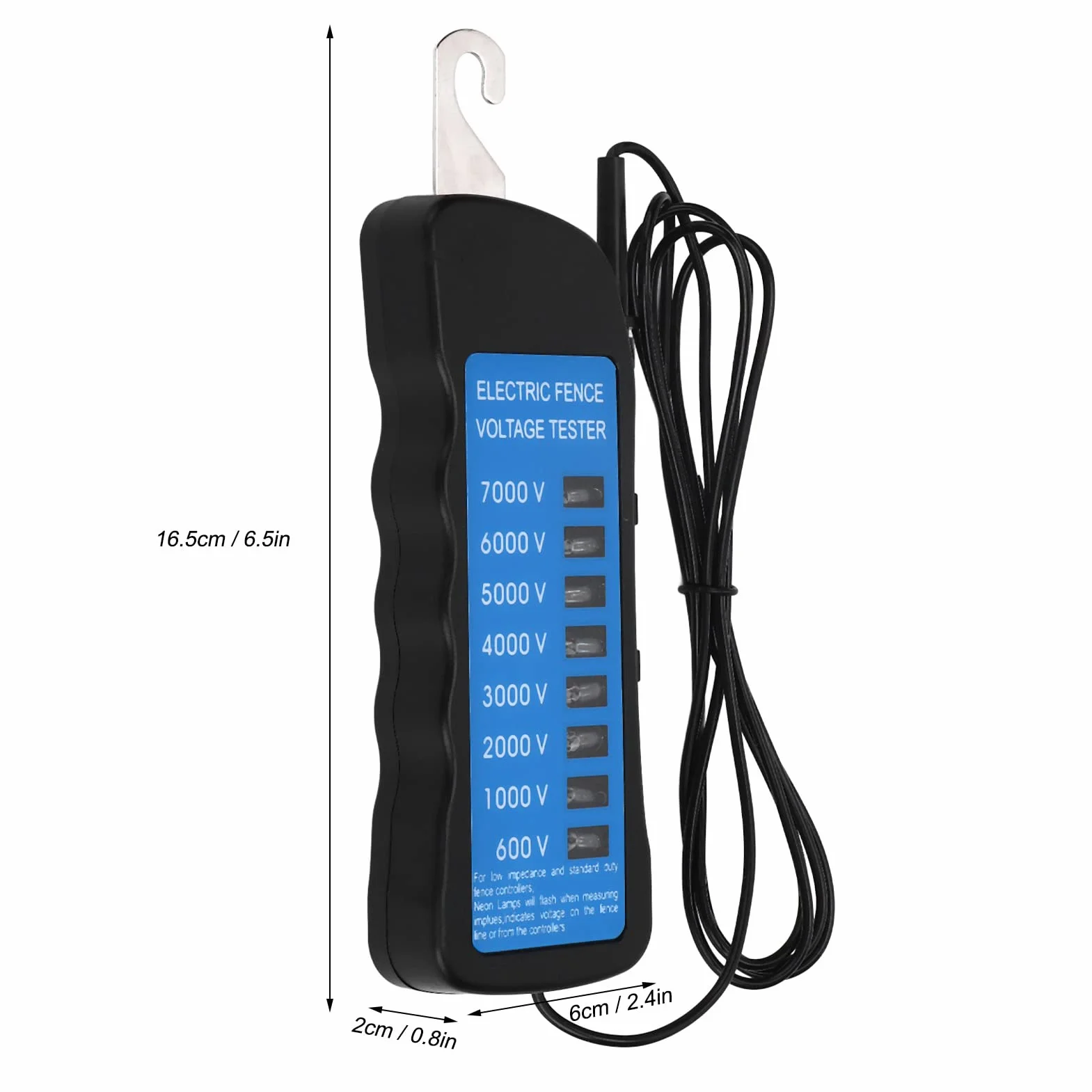 Yosoo Health Gear Probador de Cercas Eléctricas Portátil, Medidor de Voltaje 600-7000V, Detector de Fallas para Ganado y Agricultura