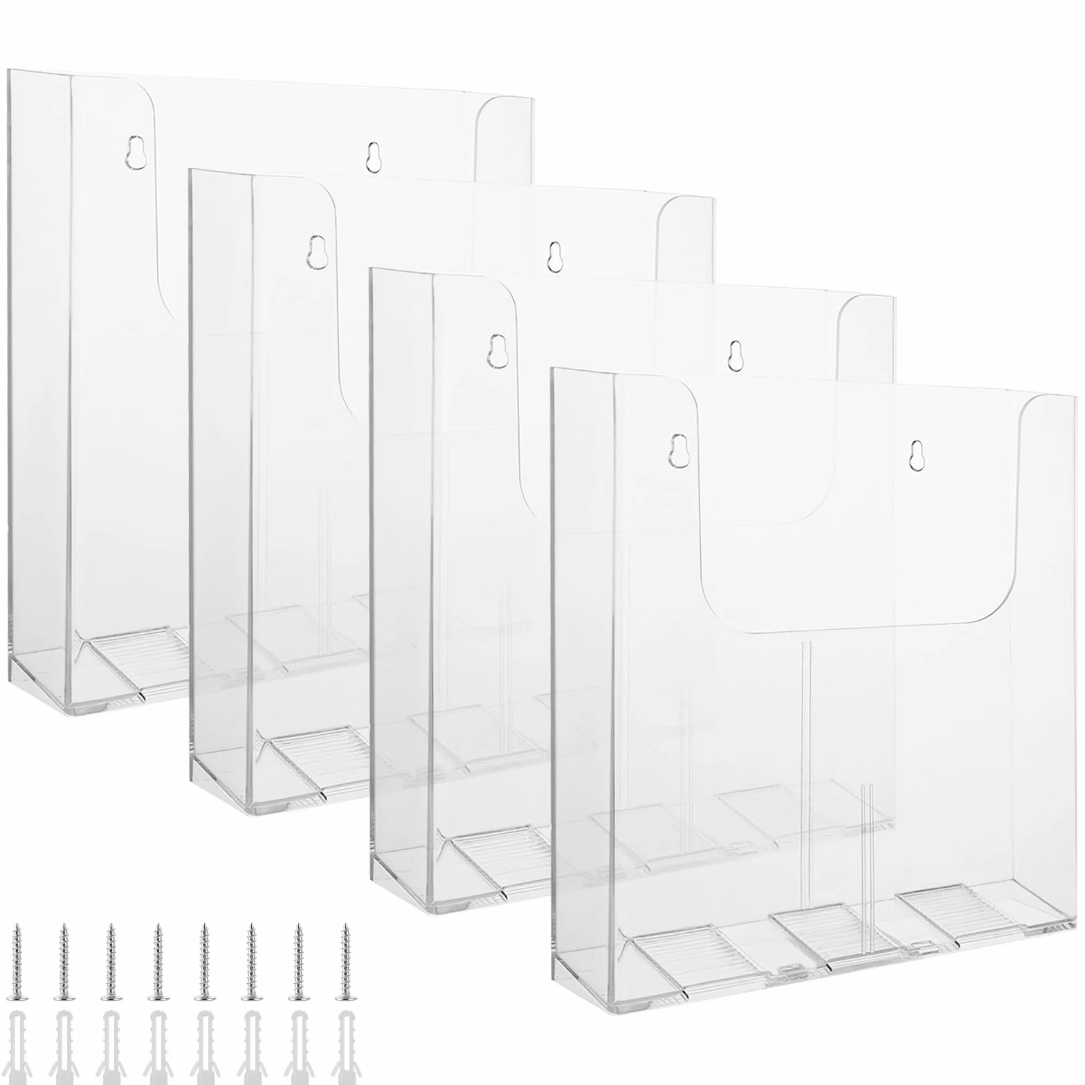 Portafolletos de Pared A4 250x225x42mm Soporte Folletos Transparente para Presentación de Revistas