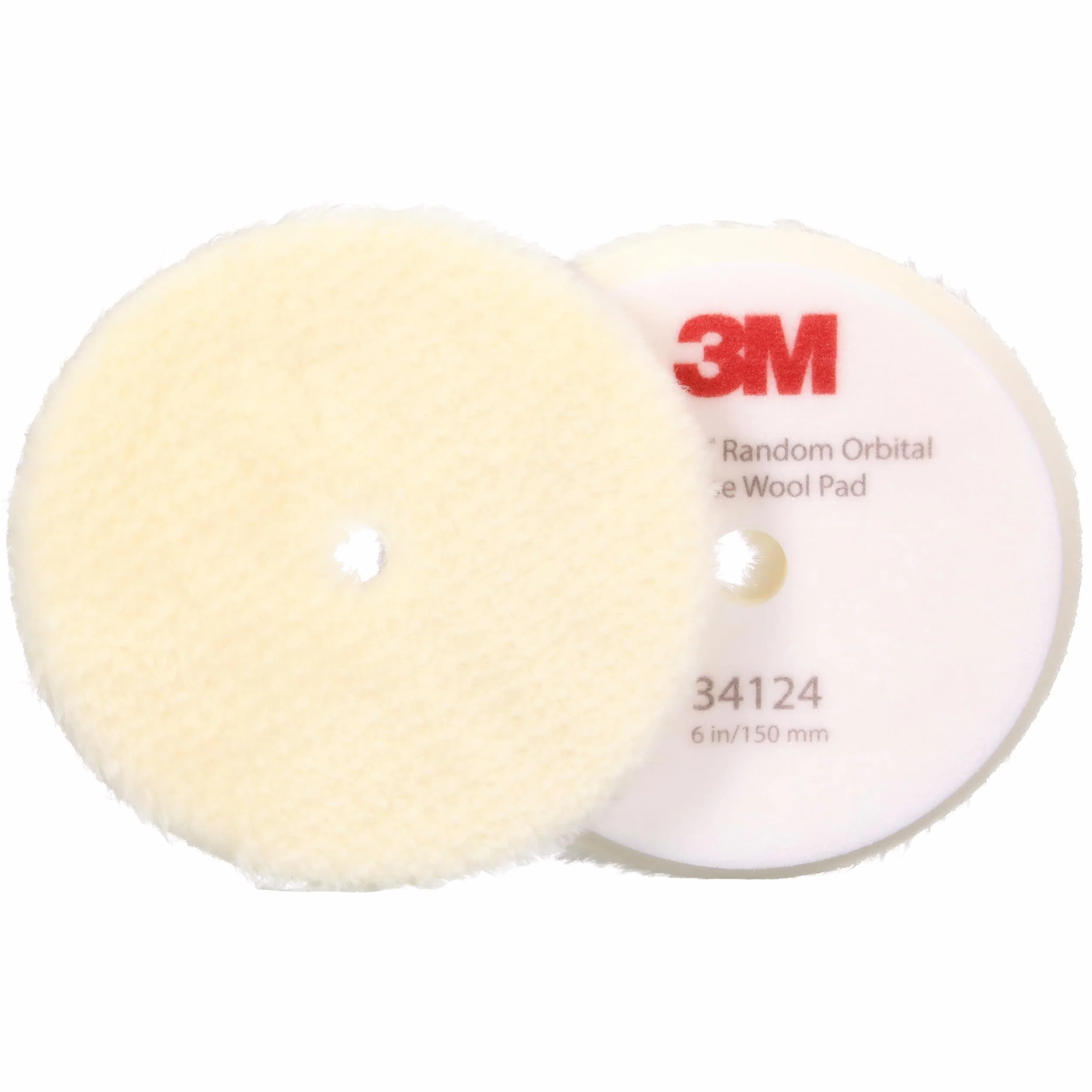 3M Perfect-It Boina de Lana de Pulido Rotorbital, 150 mm, Blanca, 34124, 2 Almohadillas por Paquete