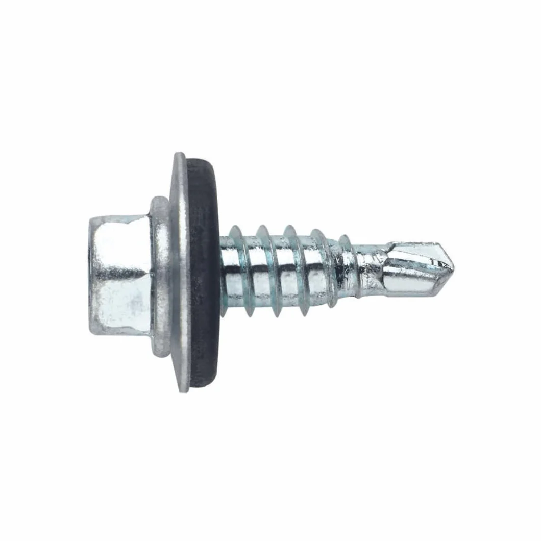 Index ARE166320 - Tornillo punta broca reducida cabeza hexagonal 8 mm con arandela P-16 EPDM zincado 6,3 x 20