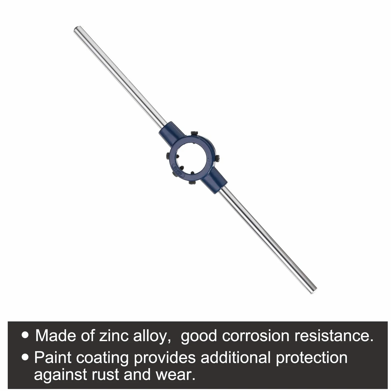 QUARKZMAN Manija de Llave de Troquel Redondo Ajustable de 45 mm (1.77") para Reparación de Roscas de Pernos (Ajuste de Troqueles Métricos M16-M20 / Troqueles de 45 mm de Diámetro Exterior)