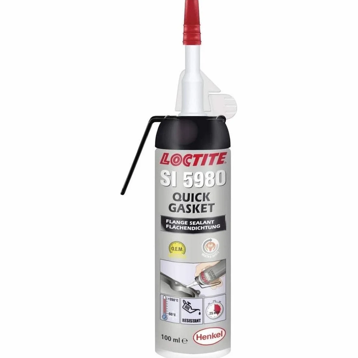 Junta de estanqueidad de silicona negra SI 5980 100ml LOCTITE