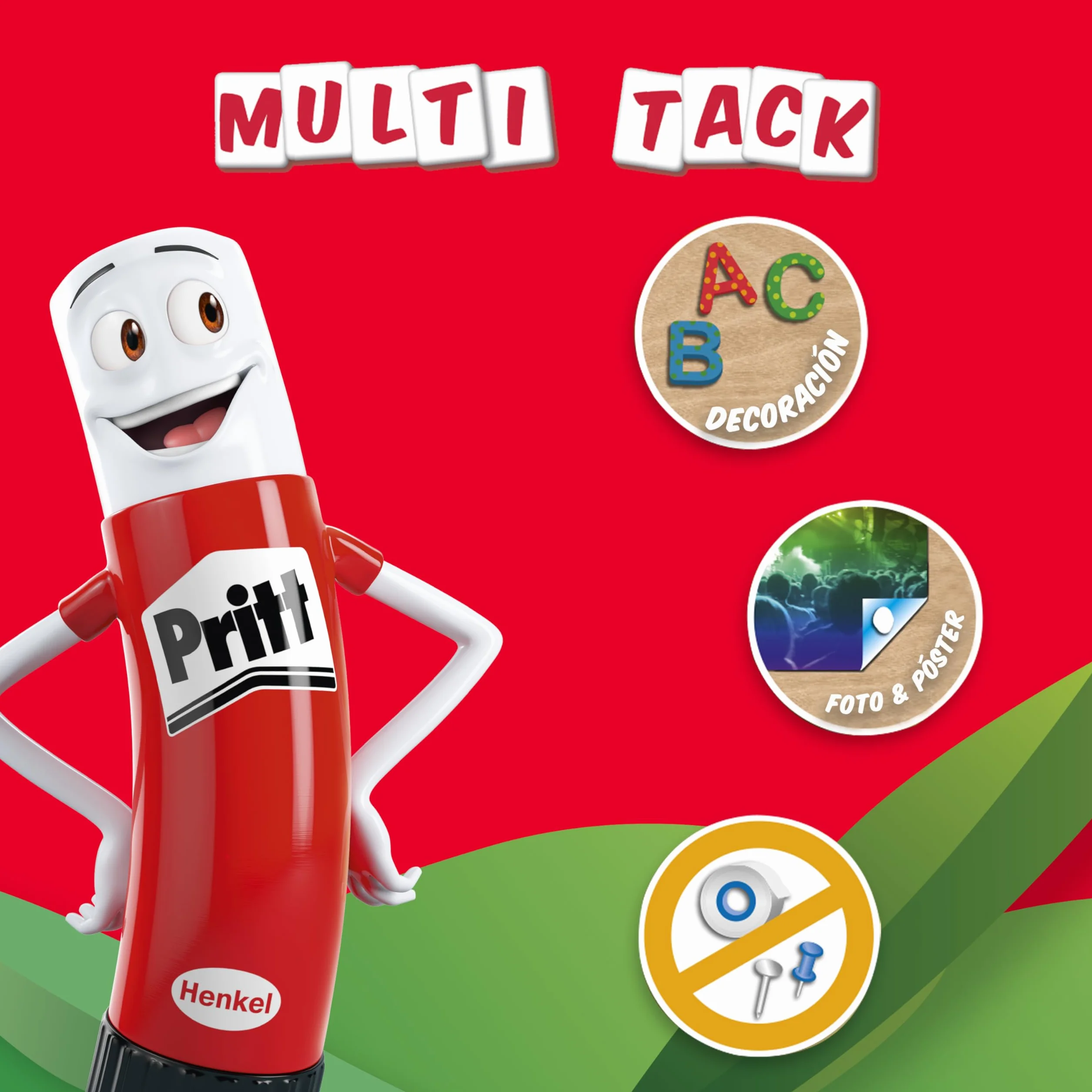 Pritt Multi Tack 65 pcs cuadrados de masilla adhesiva blanca multiusos reposicionable reutilizable para manualidades DIY