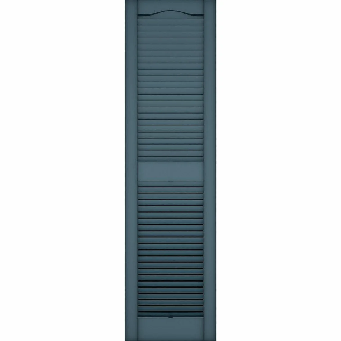 Ekena Millwork Lifetime Vinyl Parteluz central estándar de catedral, persianas de vinilo con listones abiertos, con ganchos de instalación y tornillos a juego (por par), LL1S12X05200MB, 30,5 cm de