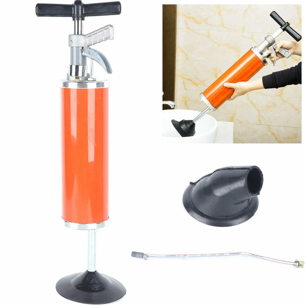 Desatascador de desagüe bomba de aire multifuncional bomba de limpieza pistón de desagüe, bomba de limpieza para diámetro de tubo 30 - 130 mm