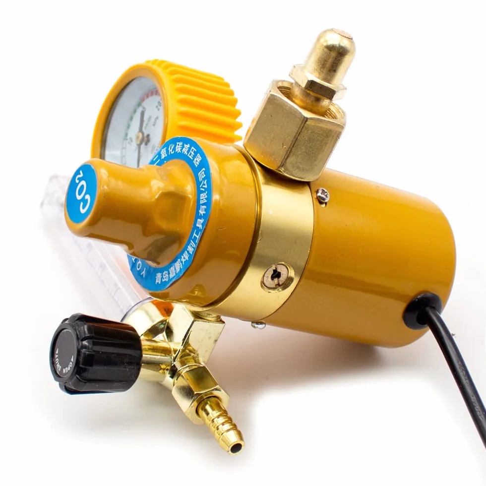 Regulador de Presión de CO2 de 36/220V, Reductor de Presión de Dióxido de Carbono, Medidor de Presión Calentado, Caudalímetro Para Soldadura Mig/tig (220V)