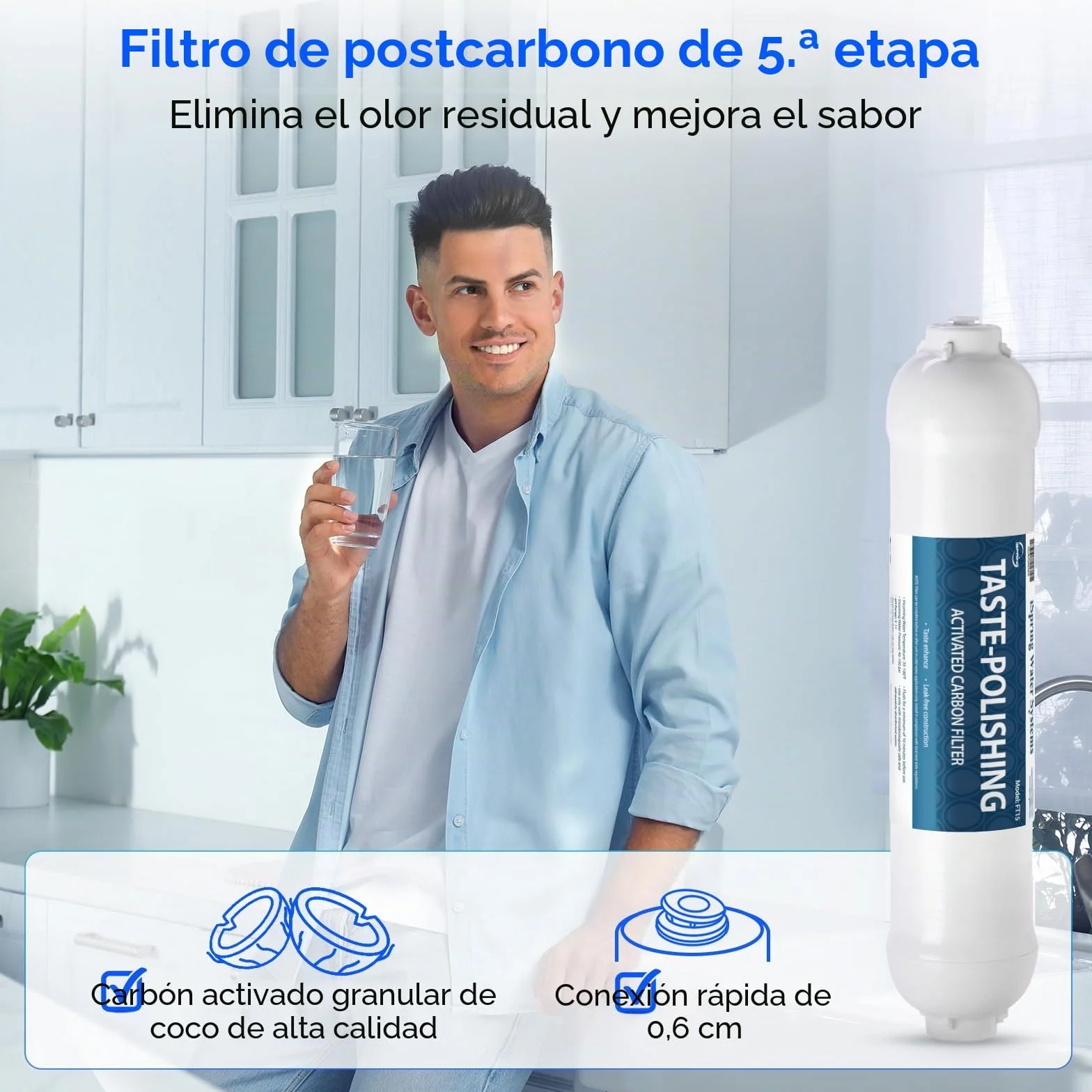 iSpring F10KU Juego de Cartuchos de Filtro de Repuesto, 1 Año, para Sistemas de Ósmosis Inversa UV Minerales Alcalinos de 7 Etapas, 10 piezas, Blanco