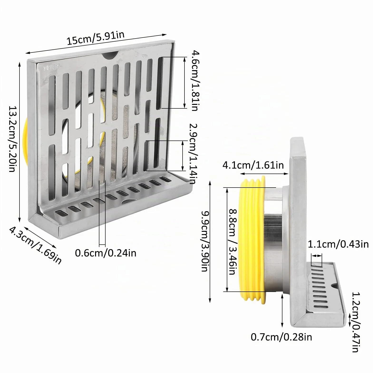 Drenaje De Piso De Esquina, Acero Inoxidable Diseño En Forma De L Duradero Resistente A La Corrosión Drenaje Ampliamente Utilizado, Drenaje De Piso Lateral De Pared Para Esquina De Pared Y E