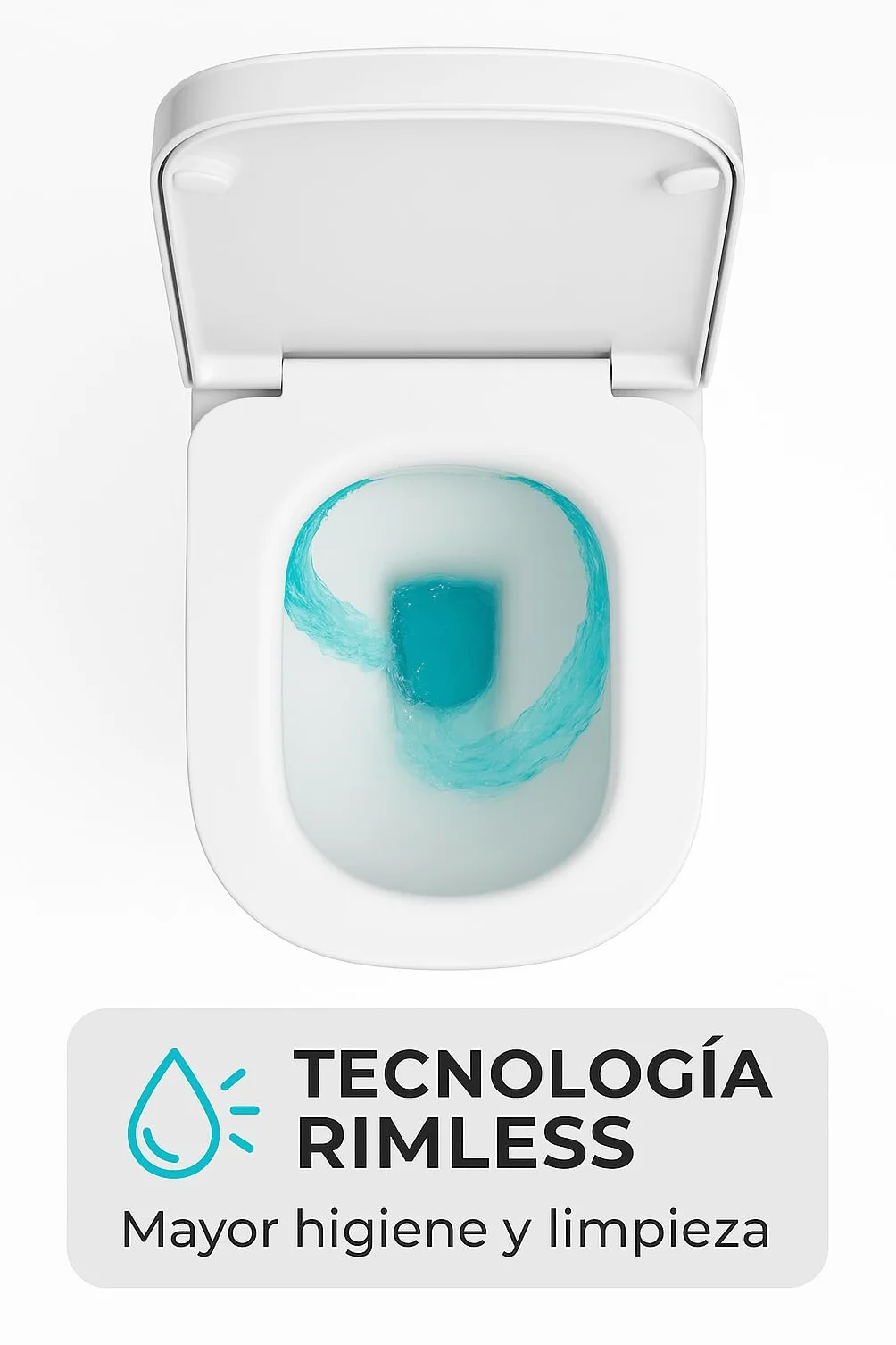 Novo bath - Inodoro Compacto Rimless Serie Mónaco – Estilo Tipo The Gap, Doble Descarga 3/6L, Salida Dual, Asiento UF Soft Close, Cisterna Incluida, Esmalte Antibacterias, Pegado a Pared
